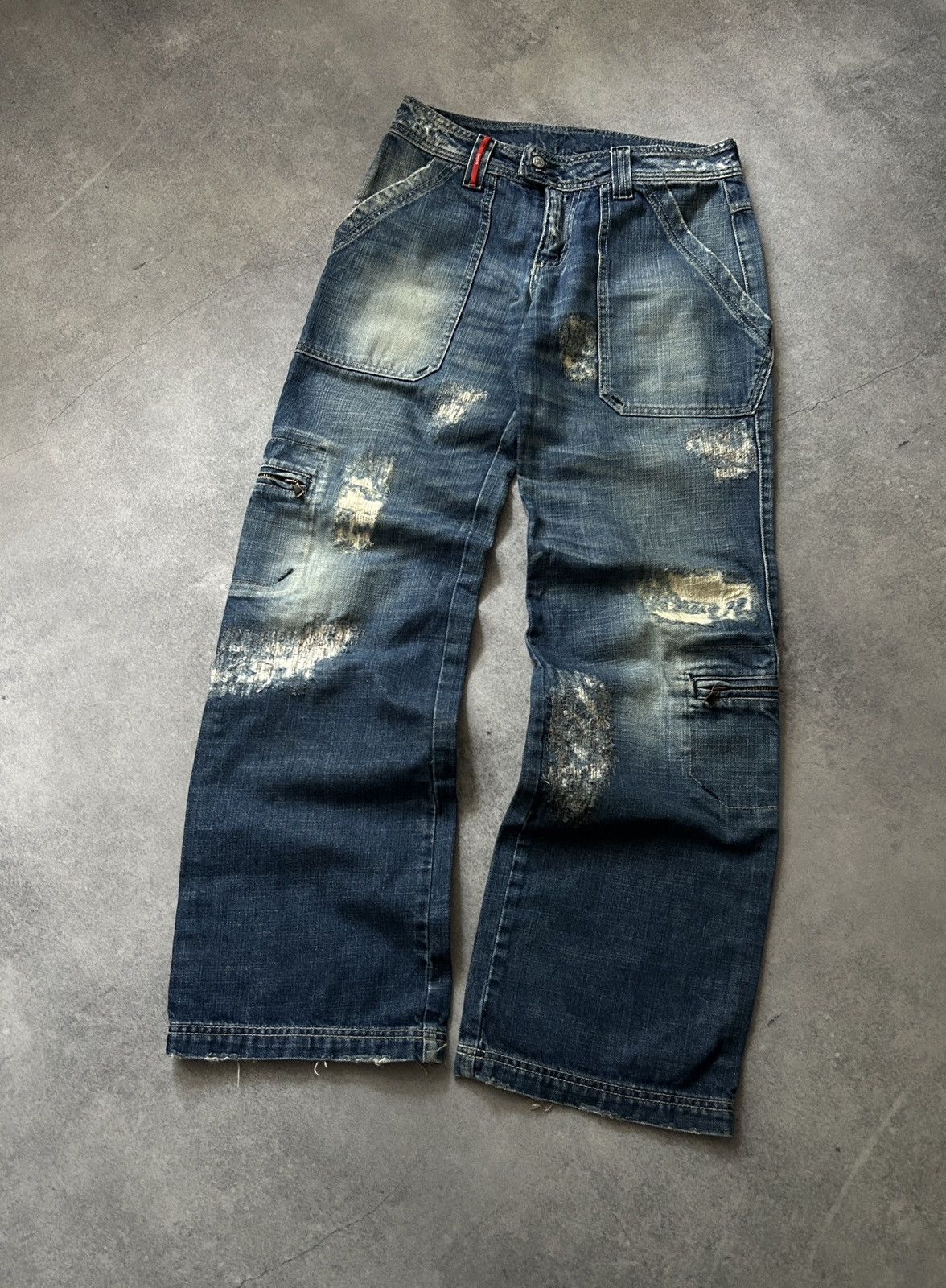 Japanese Brand Clink Jeans London Distressed baggy y2k jeans Size US 27 - 1 Thumbnail