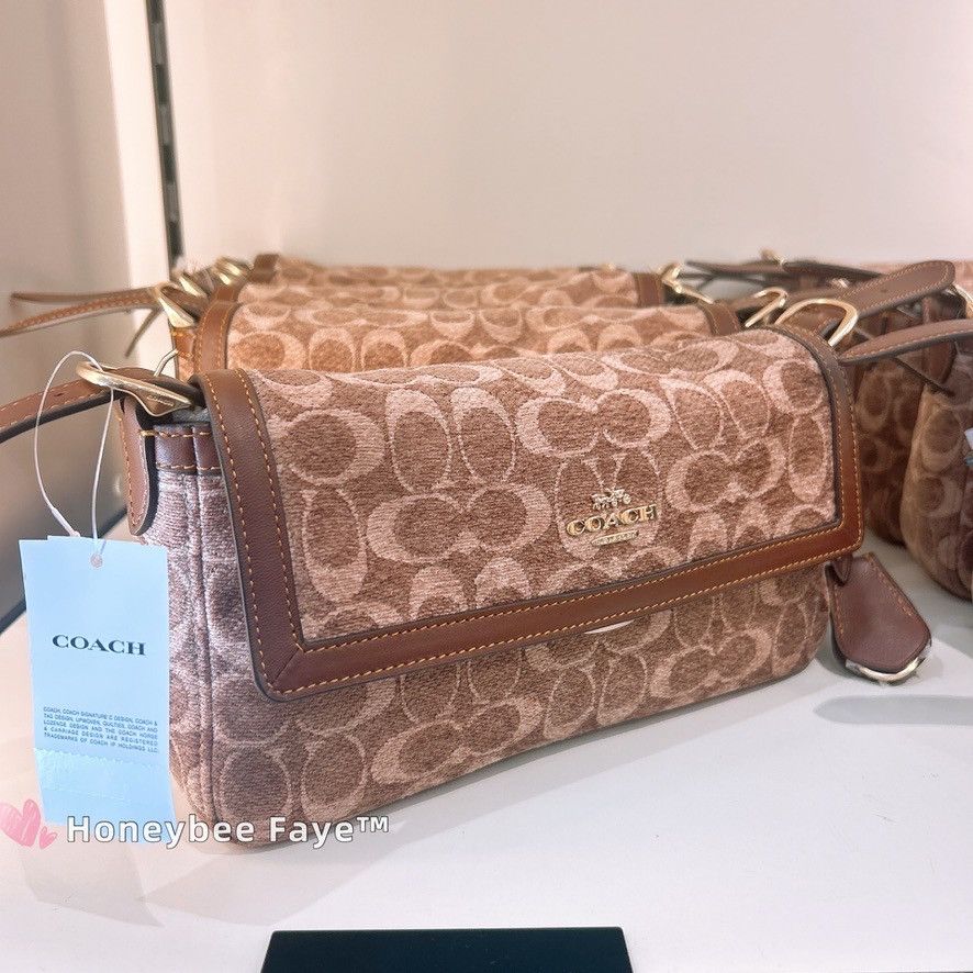Coach Etta Small Flap Shoulder Bag In Signature Chenille CCV65 Size ONE SIZE - 2 Thumbnail