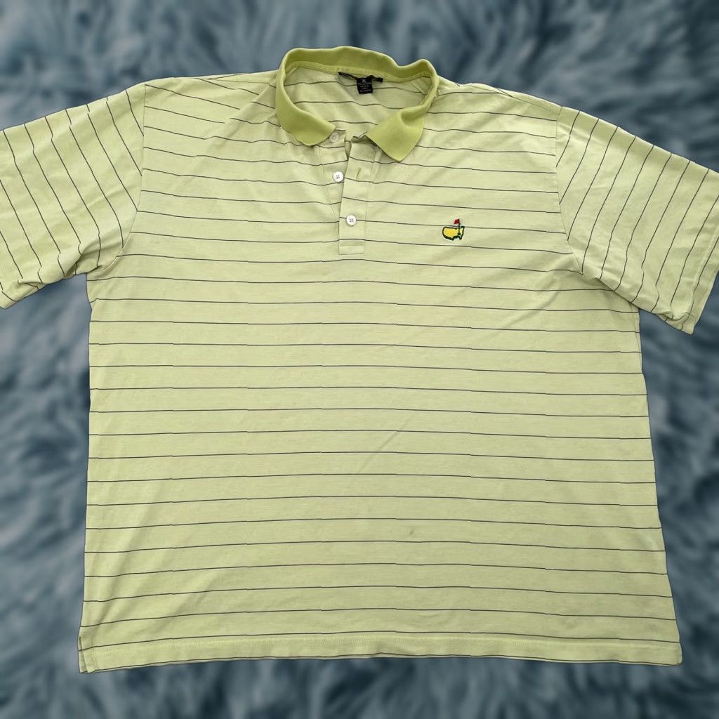 Vintage VINTAGE Masters Green Striped Polo Shirt Adult XL Clubhouse Italy Golf Mens Size US XL / EU 56 / 4 - 1 Thumbnail