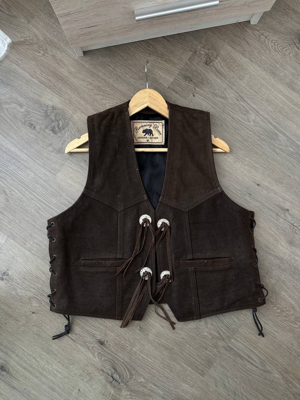 Genuine Leather × Vintage Vintage Genuine Leather Brown Cowboy West Jacket Size US M / EU 48-50 / 2 - 5 Thumbnail