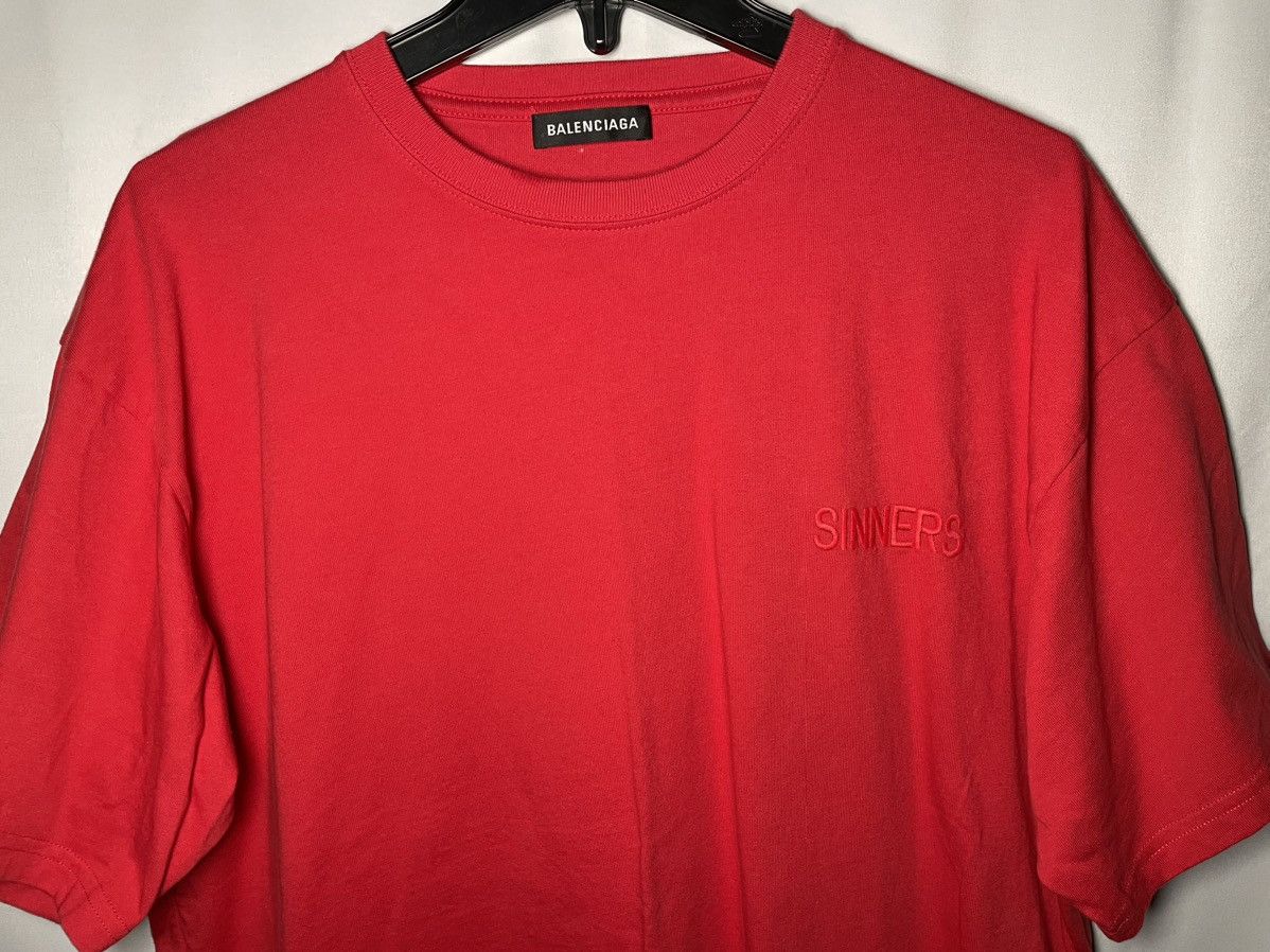 Balenciaga Balenciaga Sinners Embroidered Logo T-Shirt Size US M / EU 48-50 / 2 - 2 Thumbnail
