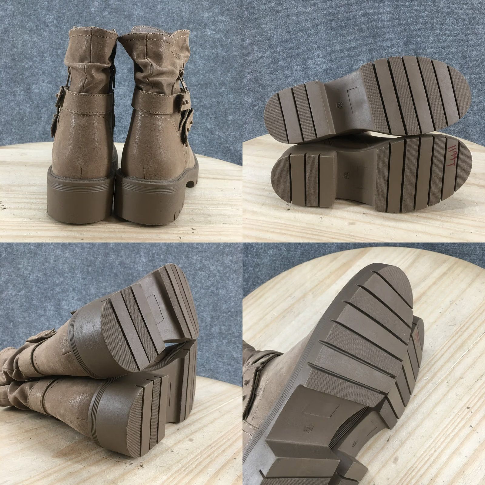 Vintage Maurices Boots Womens Arya Ankle Booties Brown Faux Leather Side Zip Block M Womens 7.5 Shoes Brown Bootie Casual Fall Winter Modern Mens? Size US 8 / IT 38 - 8 Thumbnail