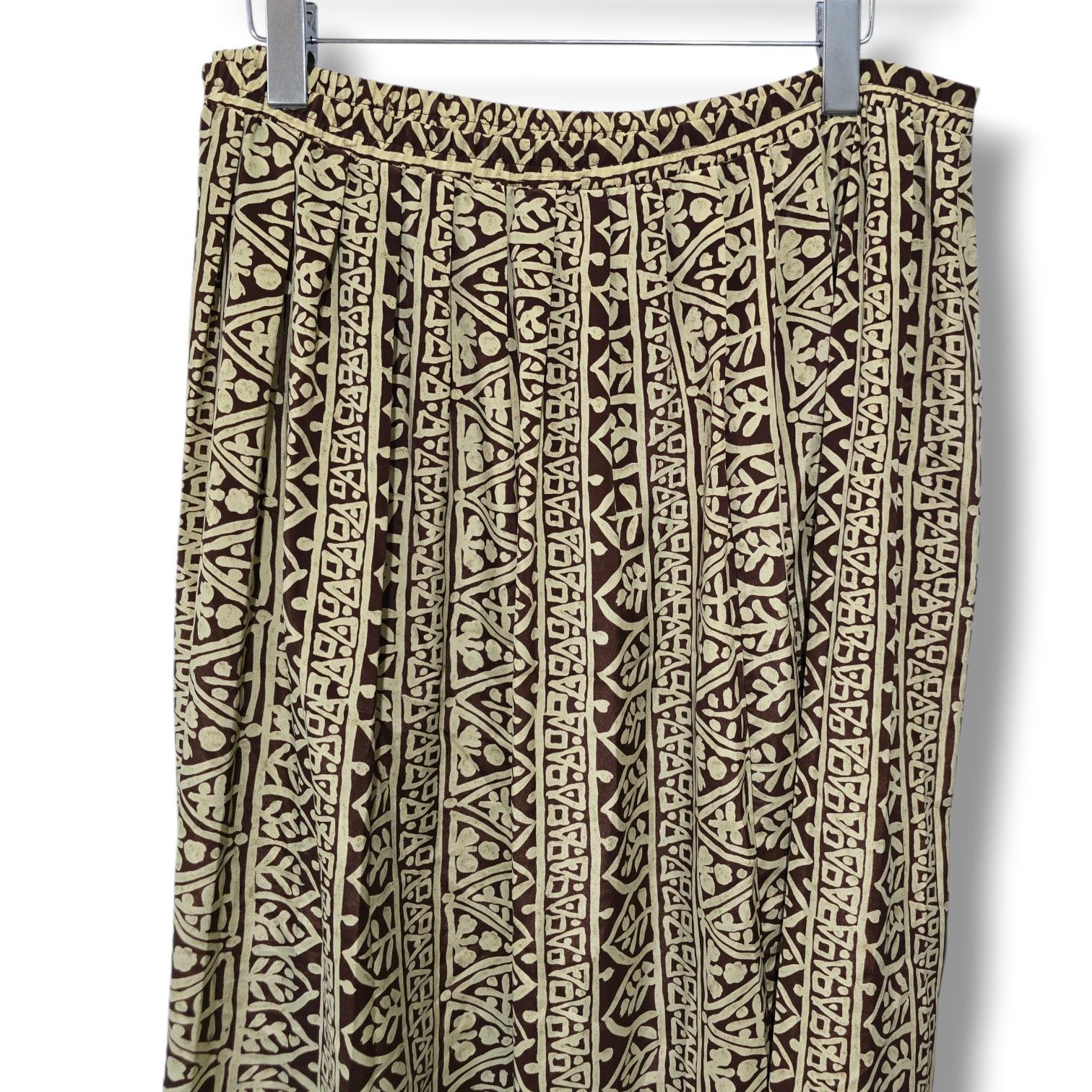 Other Leslie Fay Vintage Brown Cream Print Midi Skirt Size 14 Size 36" / US 14 / IT 50 - 2 Thumbnail