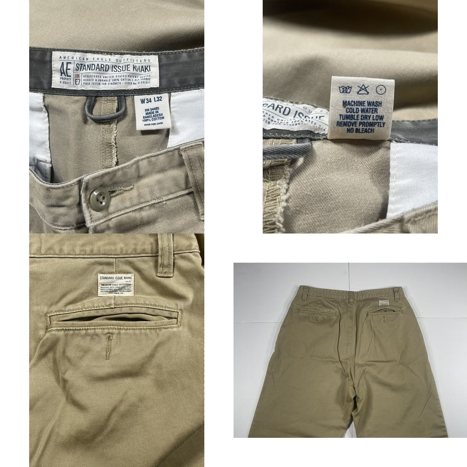 American Eagle Outfitters American Eagle Outfitters Mens Beige Flat Front Khaki Chino Pants Size 34Wx32L - Good Pre-Owned Condition Size US 34 / EU 50 - 8 Thumbnail