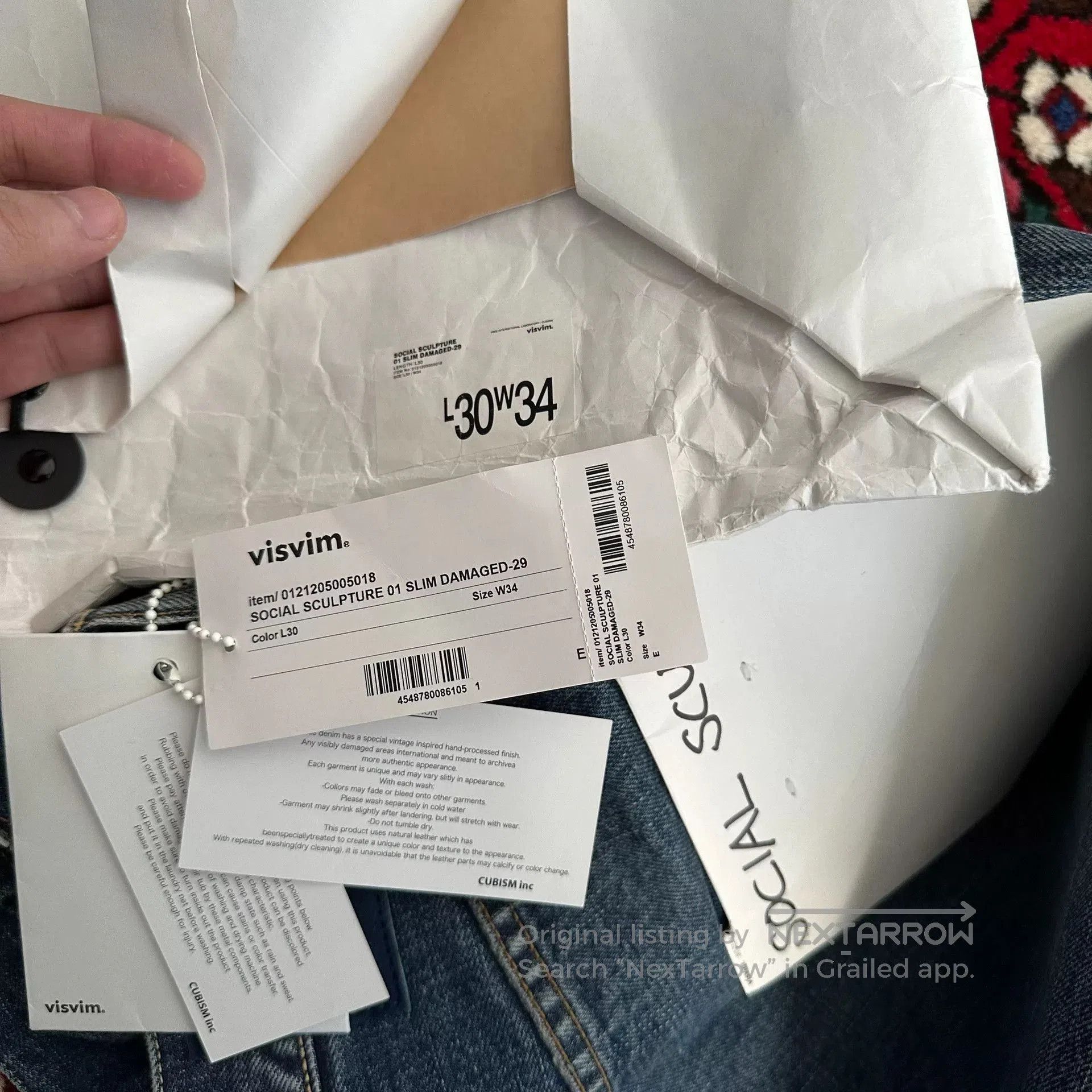 Visvim visvim 21aw 01.2D29 Washed Jeans. Size US 34 / EU 50 - 6 Thumbnail