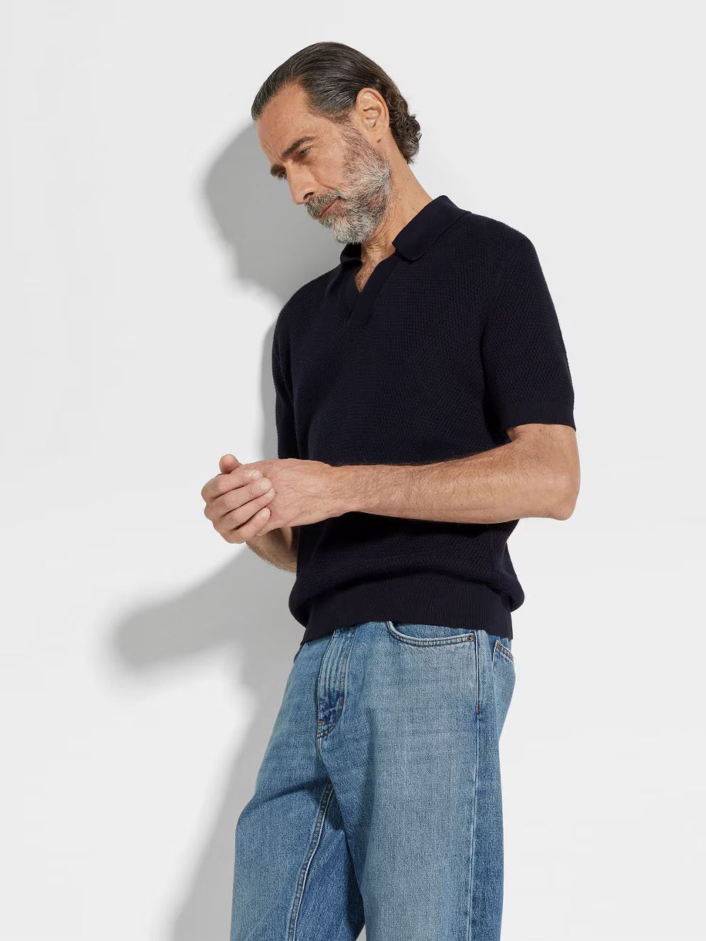 Ermenegildo Zegna o1s1rm0225 RUDC95A7 Polo Shirt in Navy Blue Size US S / EU 44-46 / 1 - 3 Thumbnail