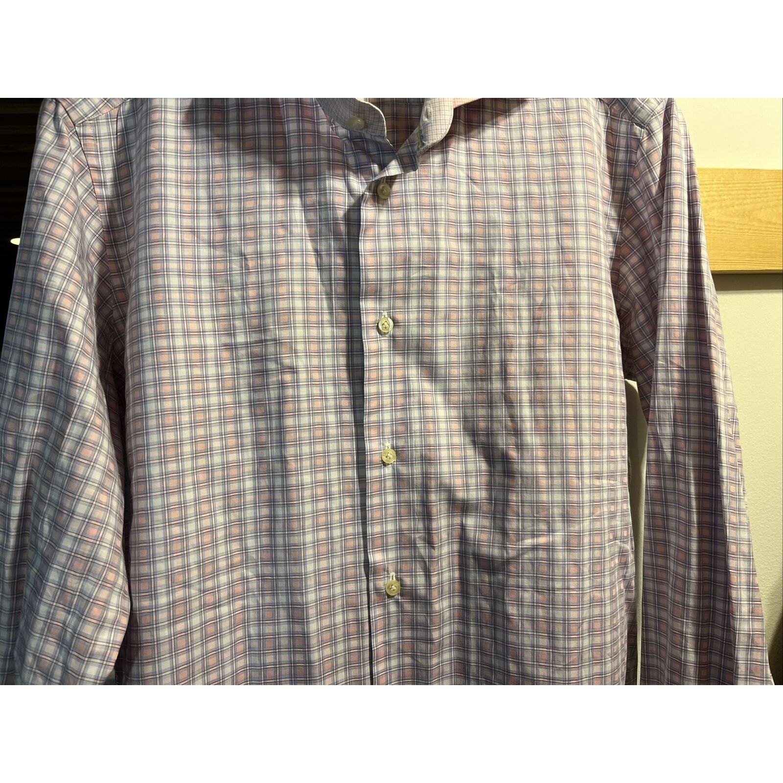 Robert Graham Robert Graham Men’s M 15.5 39 Pink Check Button Cotton Shirt Size US M / EU 48-50 / 2 - 4 Thumbnail