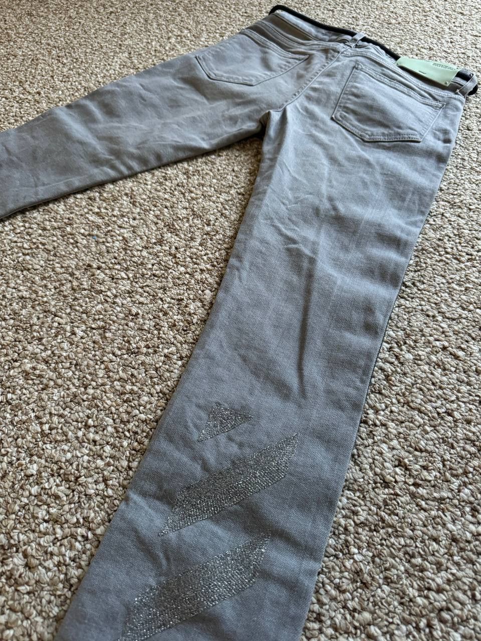 Off-White Off-White Diag Strap Skinny Denim Pants Grey Size 26 Size 26" / US 2 / IT 38 - 13 Thumbnail