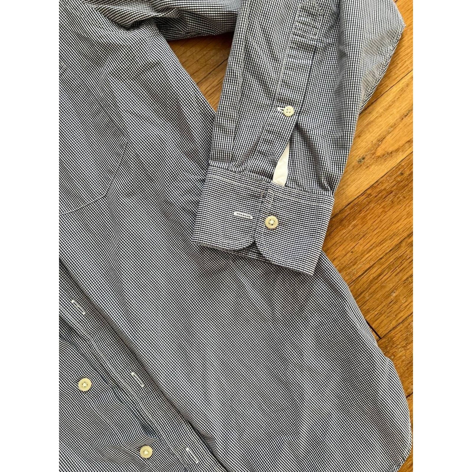 J.Crew J Crew Button Up Shirt Mens Gray Stripe Long Slee 10 A000837 Size US XXS / EU 40 - 6 Thumbnail