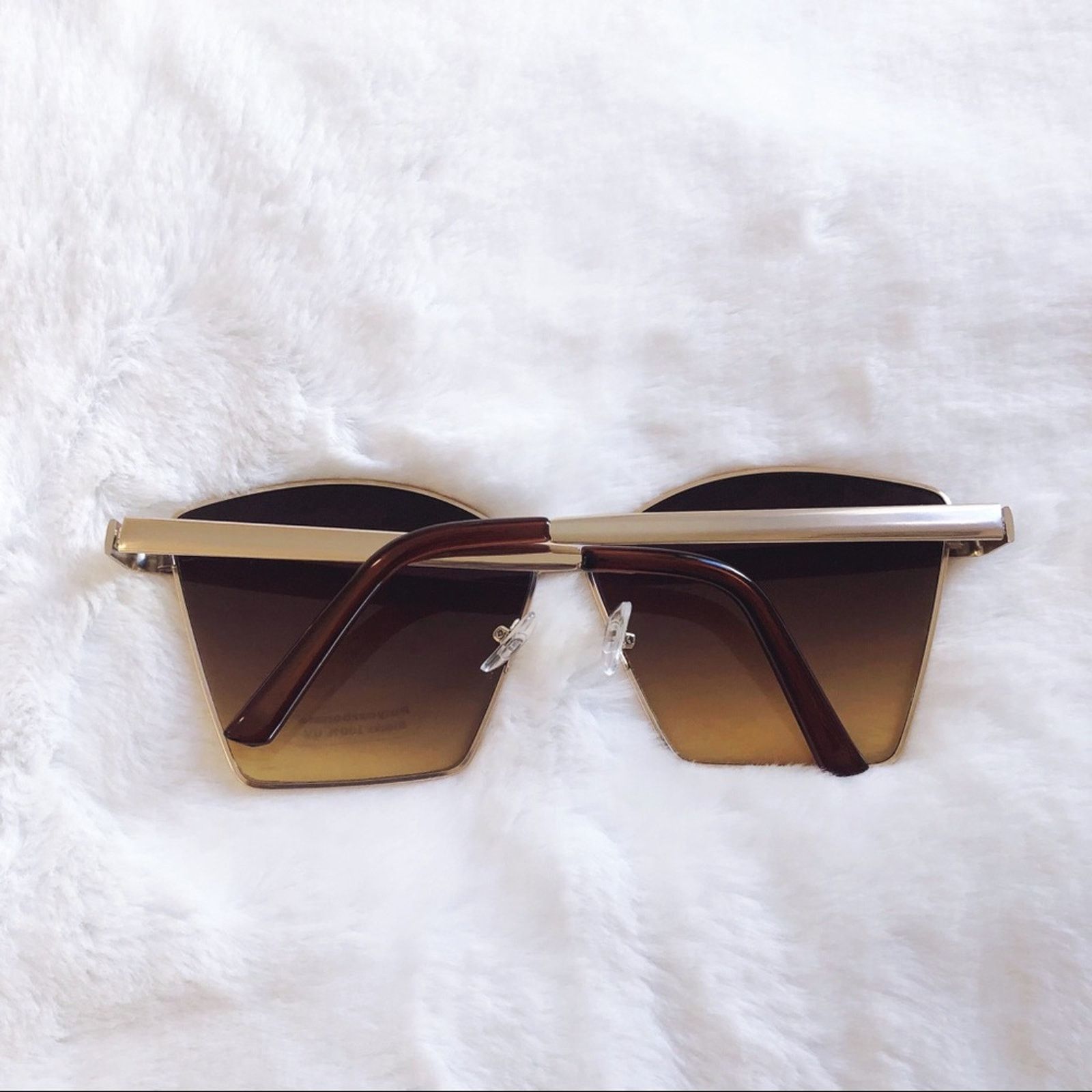 Other Aubrey Brown Gradient Vintage Oversized Sunglasses Size ONE SIZE - 6 Thumbnail
