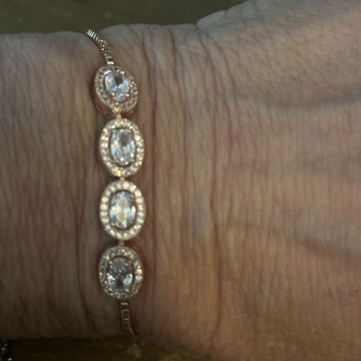 Other Rose gold cubic zirconia adjustable slide bracelet Size ONE SIZE - 3 Thumbnail