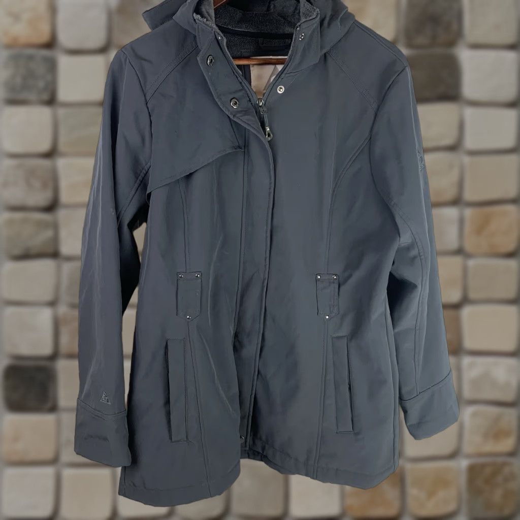 Vintage GERRY Woman’s Gray Full Zip Coat Jacket Special Edition Large Removable Hood Jacket Women L Gray Hooded Outdoor Classic Shell Basic Size L / US 10 / IT 46 - 1 Thumbnail