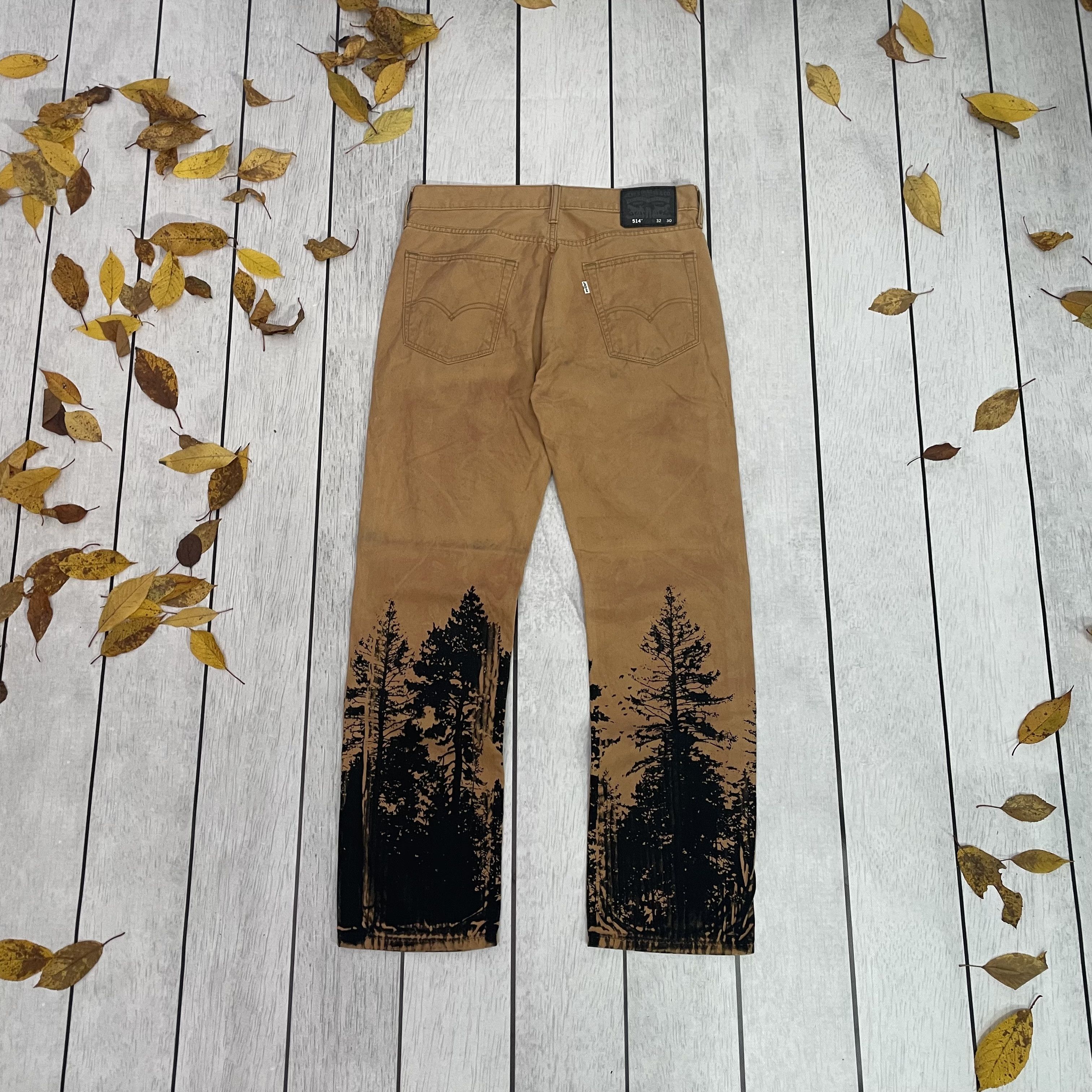 Levi's Custom Levi's art 1of1 forest tree nature flora opium y2k Size US 34 / EU 50 - 1 Thumbnail