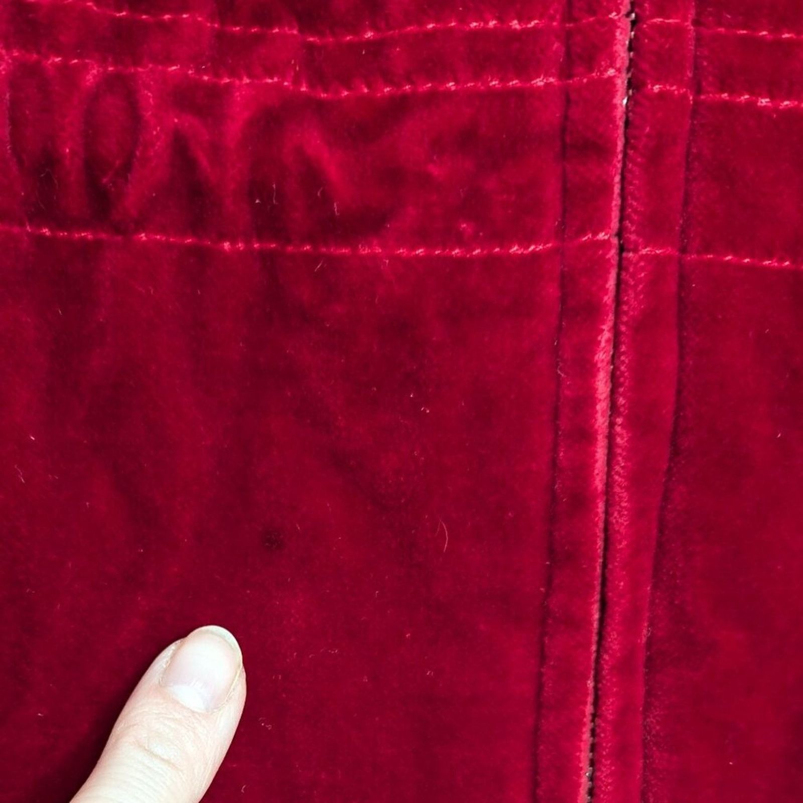 Bogner Bogner Red Velvet Long Sleeve Hooded Zip Up Jacket Pockets Size M / US 6-8 / IT 42-44 - 4 Thumbnail