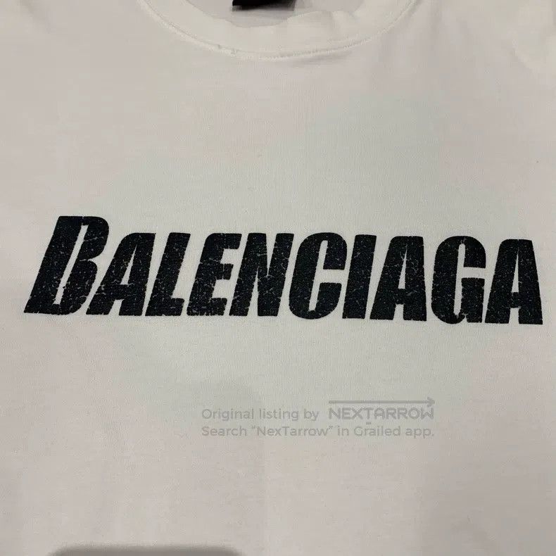 Balenciaga Balenciaga White destroyed letter logo short-sleeve, size Size US XS / EU 42 / 0 - 3 Thumbnail