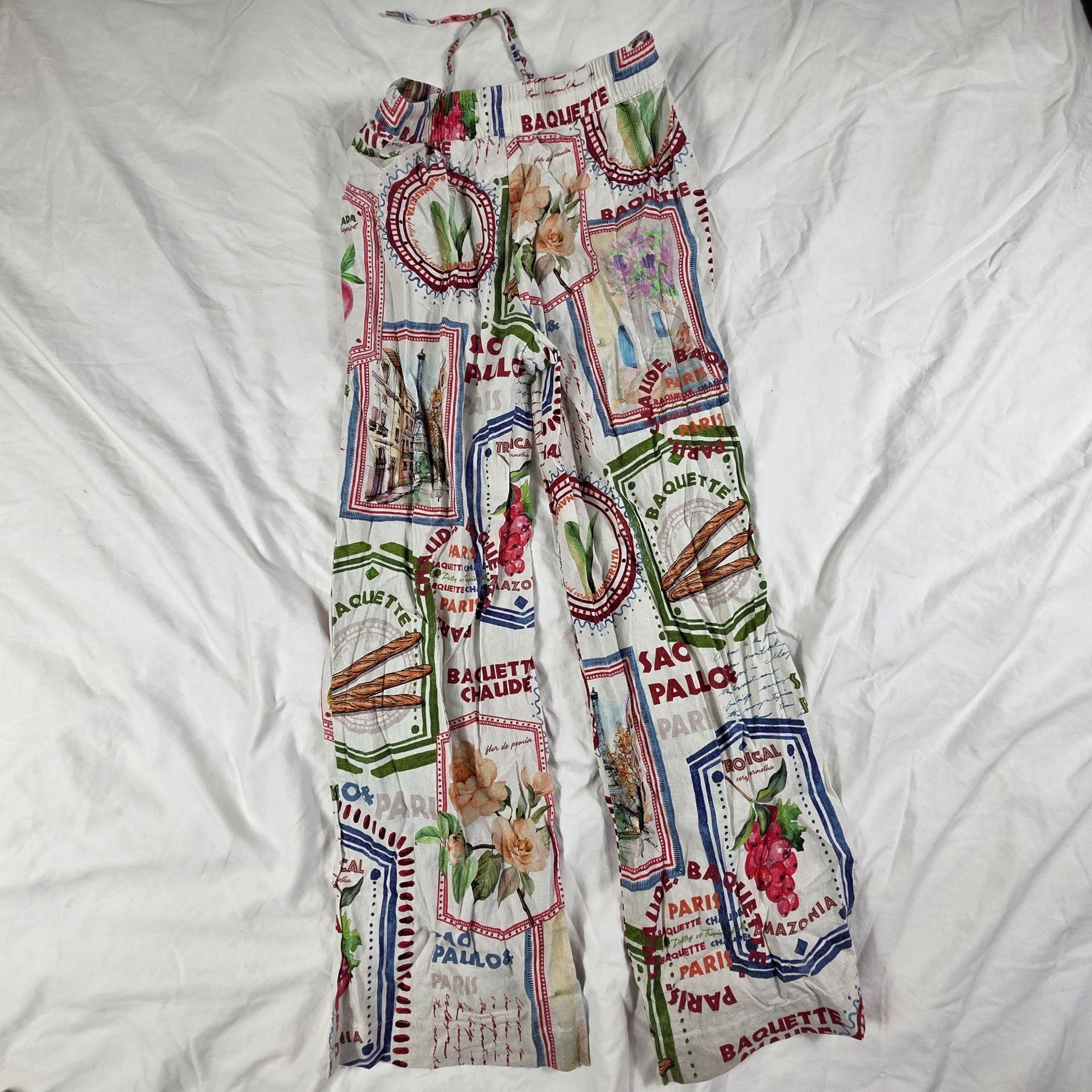 Rachel Zoe Rachel Zoe Womens Size Small White Patterned Pants Colorful Size 32" / US 10 / IT 46 - 1 Thumbnail