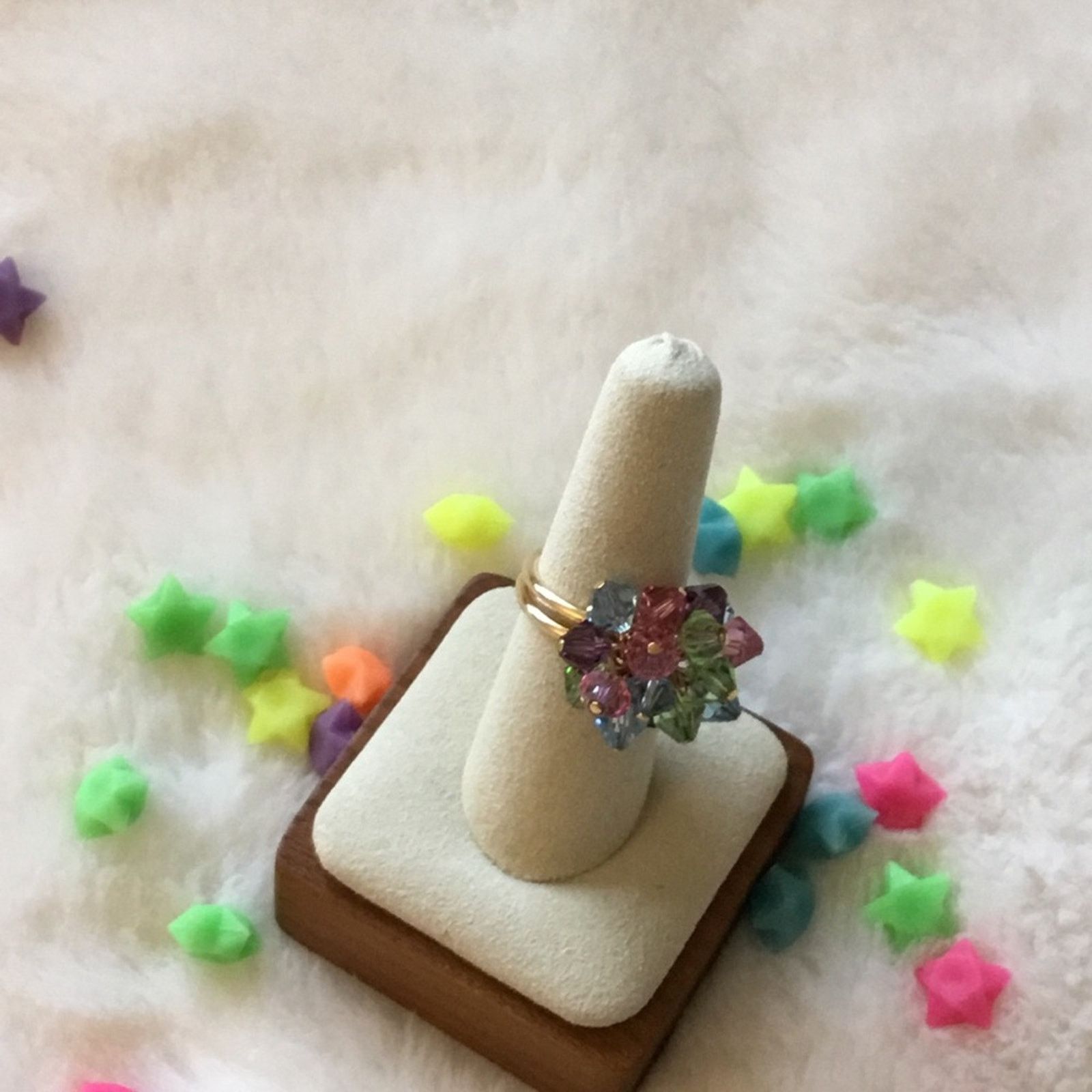 Other Cluster Multi Vivid Crystals Ring Size ONE SIZE - 5 Thumbnail