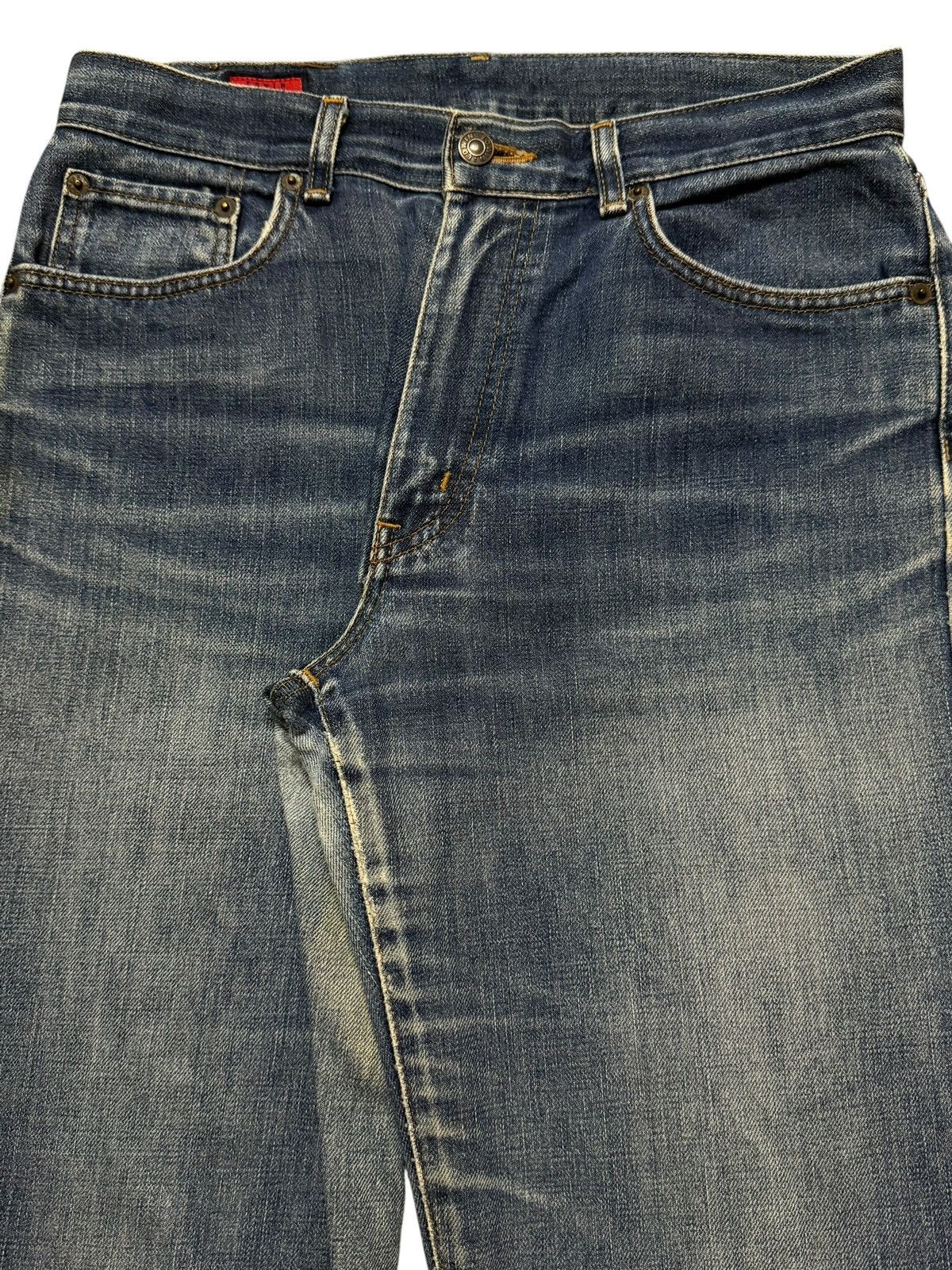 Edwin Vintage 90s Edwin 503z Blue Faded Wash Distressed Wide Leg Size US 30 / EU 46 - 3 Thumbnail