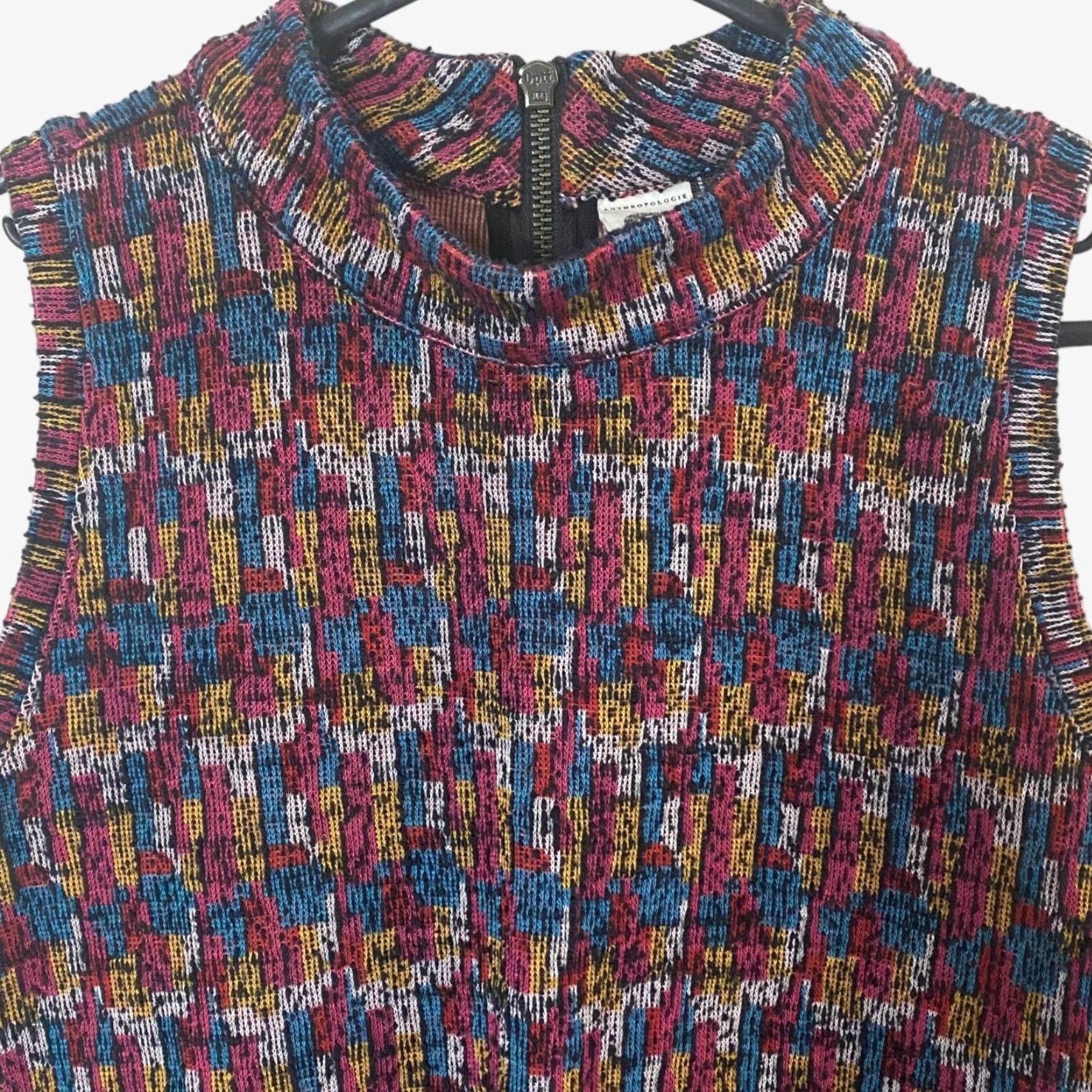 Anthropologie Anthropologie Akemi + Kin Petra Mockneck Sleeveless Top Women Small Multi Geometric Tank Chic Womens Size S / US 4 / IT 40 - 5 Thumbnail