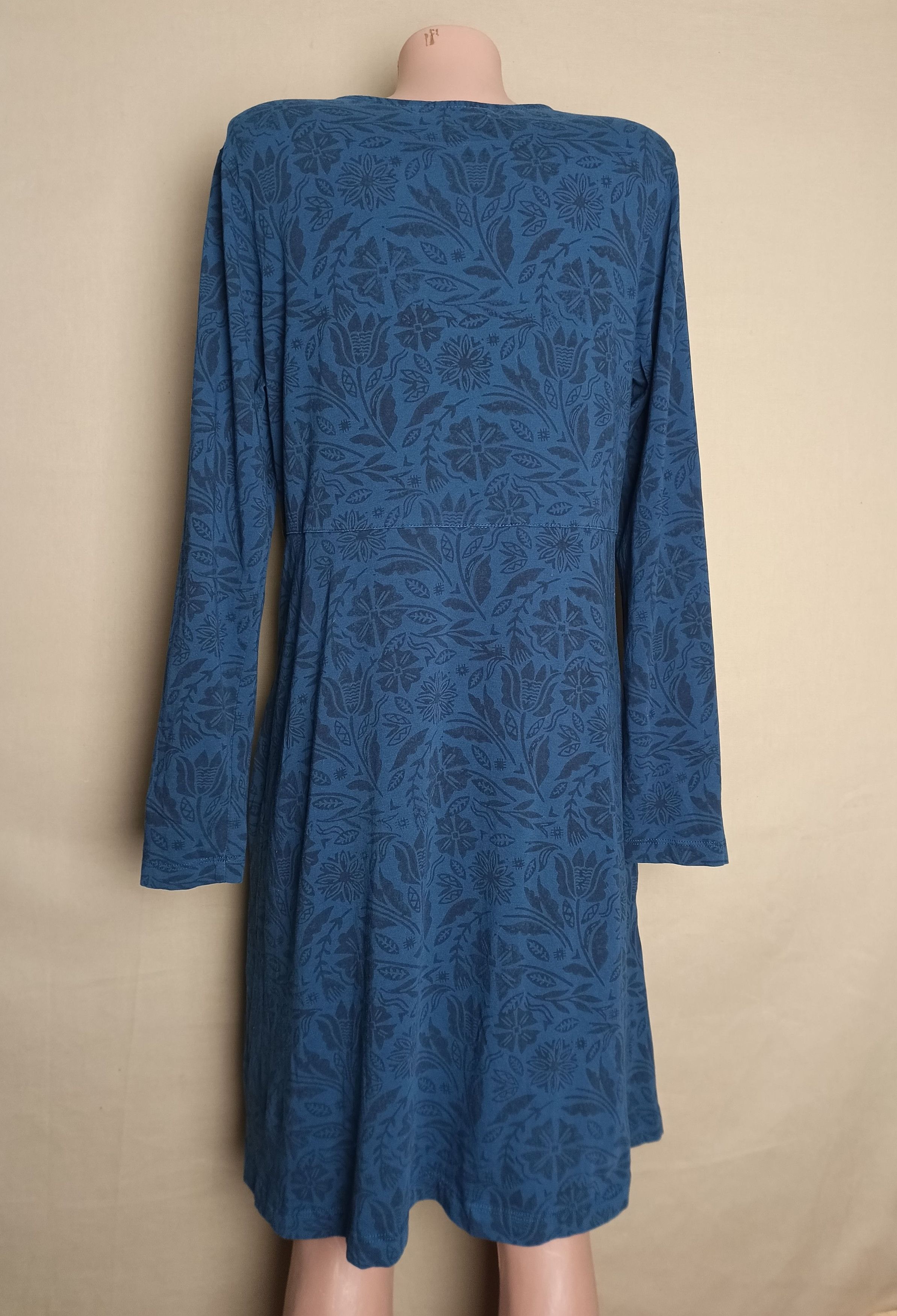 Designer Gudrun Sjoden Blue Floral Print Cotton Dress Size M Size M / US 6-8 / IT 42-44 - 4 Thumbnail