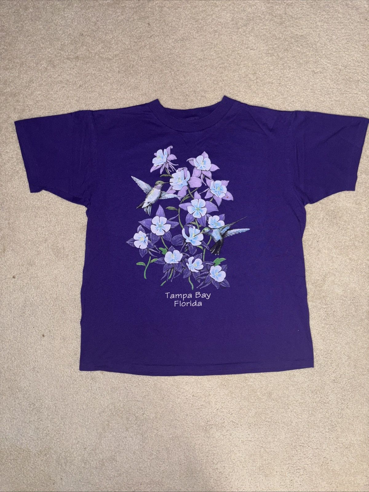 Vintage VTG 90s Tampa Bay Florida WILD FLOWERS T-Shirt Mens Large Size US L / EU 52-54 / 3 - 1 Thumbnail