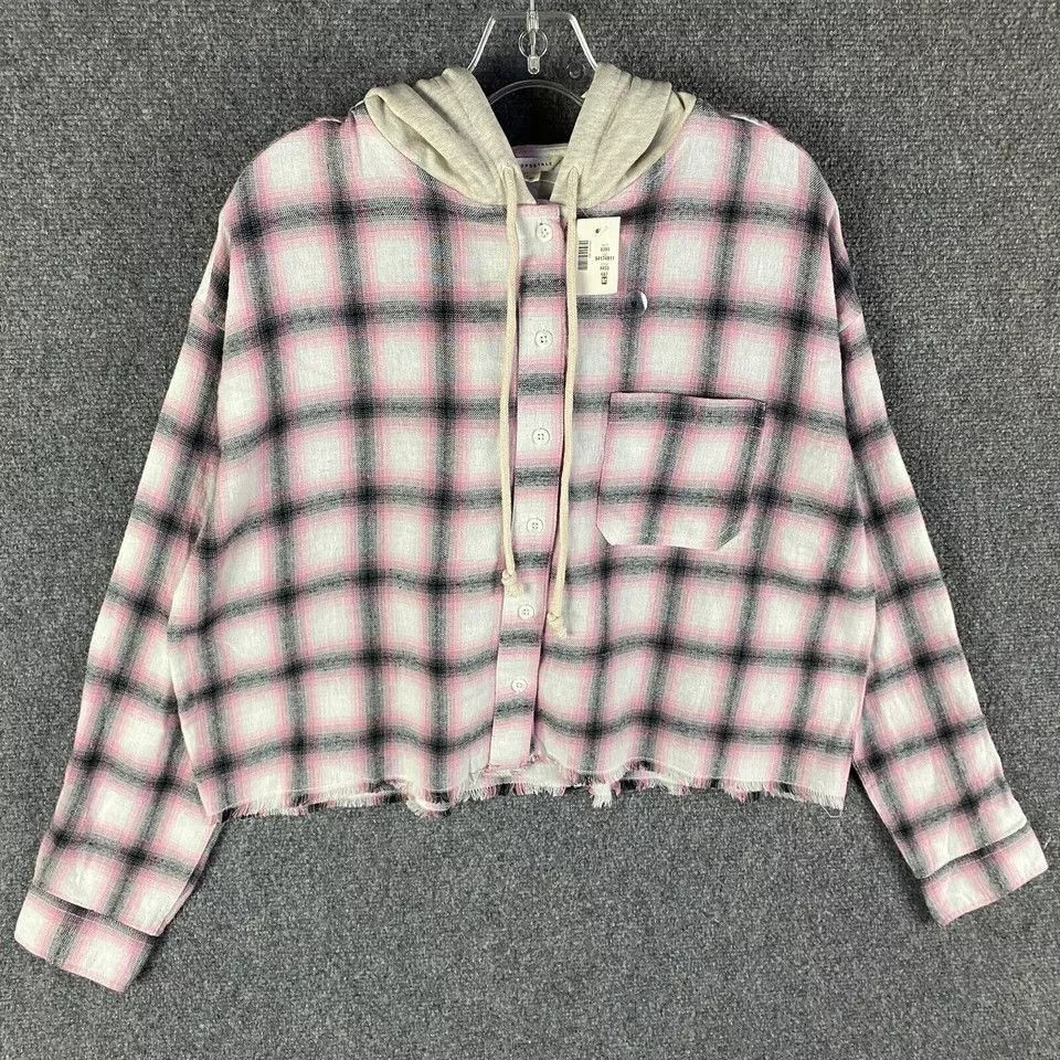 Aeropostale Aeropostale Flannel Top Women's Crop Hooded Cotton NWT M Size M / US 6-8 / IT 42-44 - 1 Thumbnail