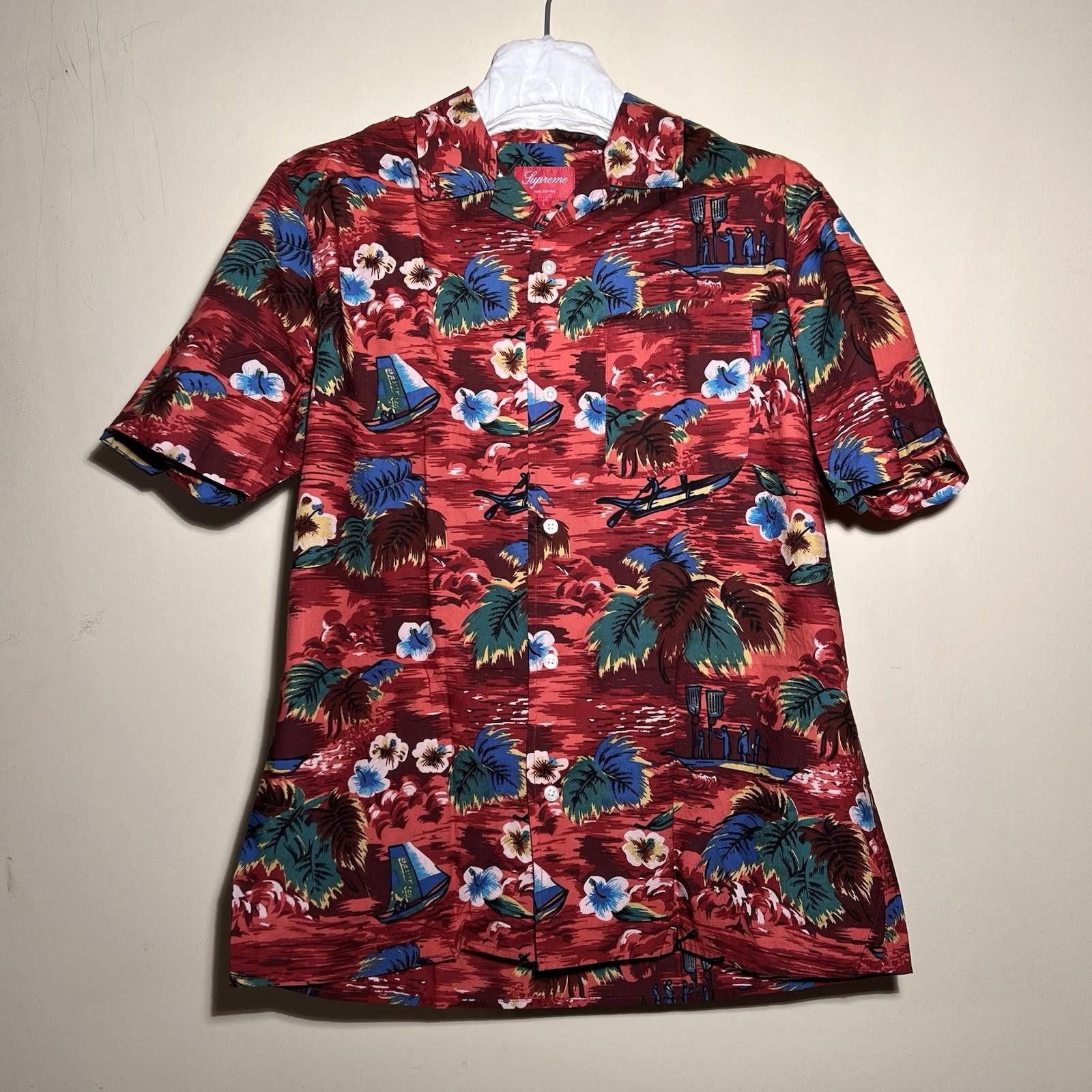 Supreme SS12 Supreme Hawaiian Shirt Red L Large 2012 Size US L / EU 52-54 / 3 - 1 Thumbnail