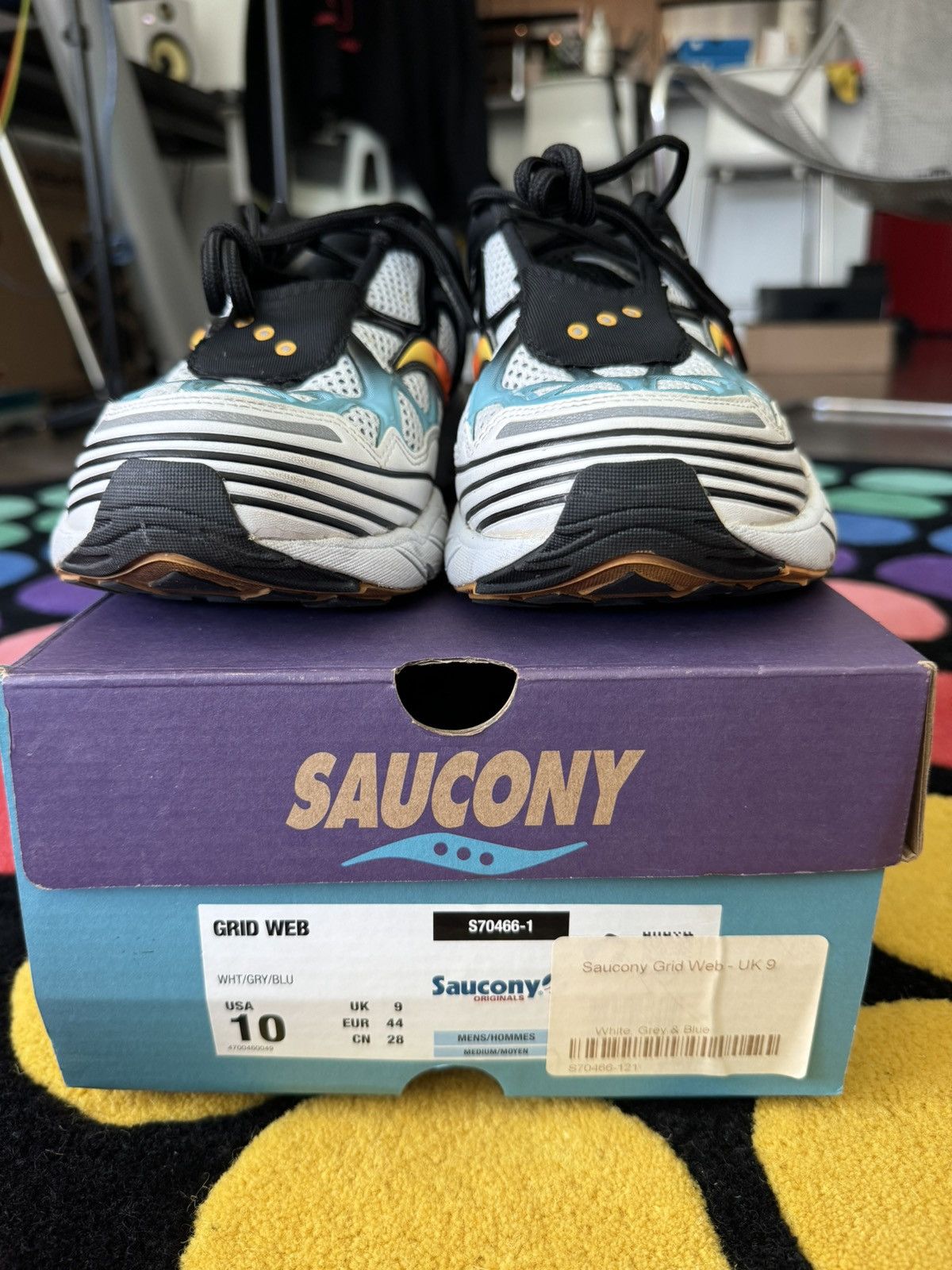 Saucony Grid Web white/gry/blue sz 10