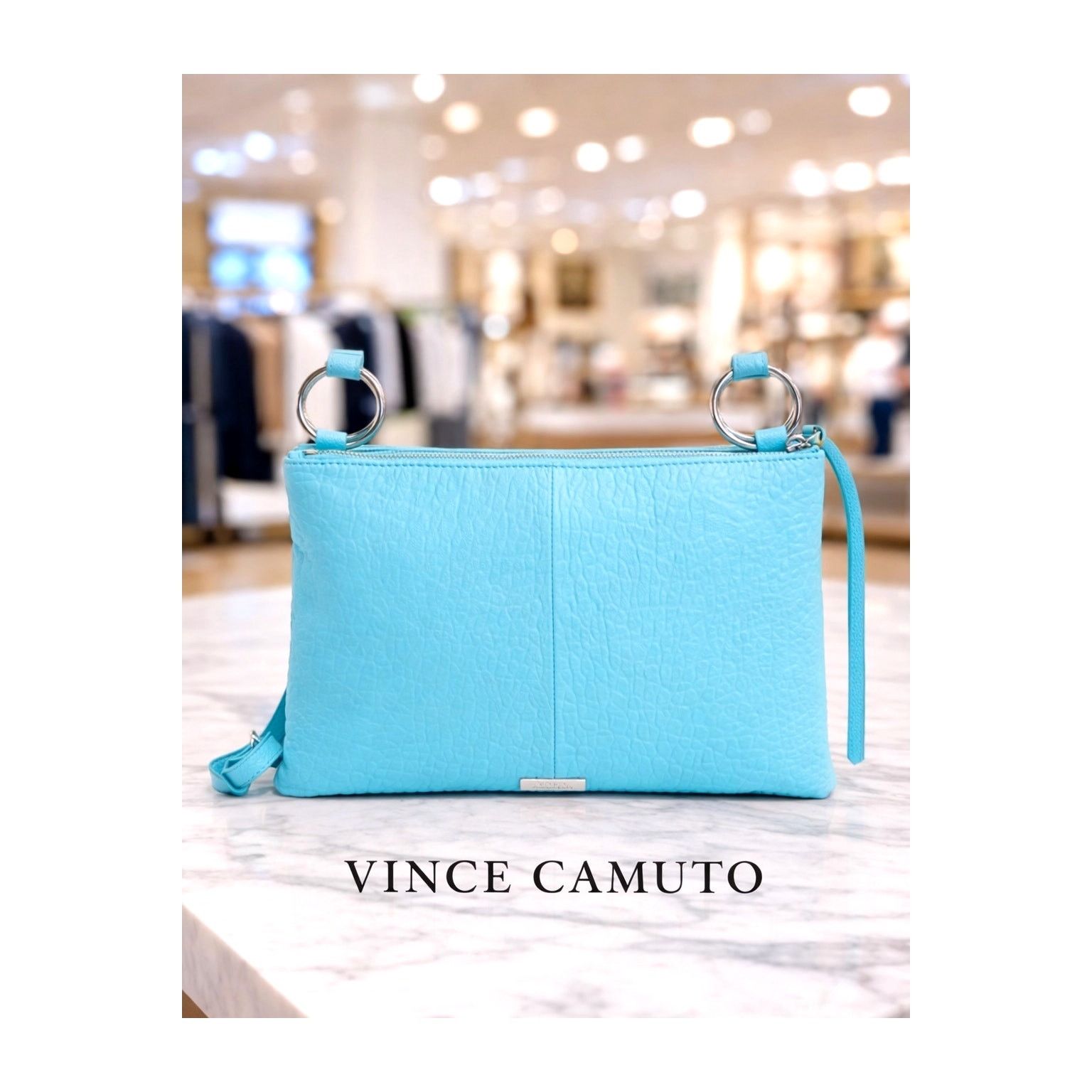 Vince Camuto Vince Camuto Livy Leather Shoulder Bag - Pool Aqua Size ONE SIZE - 1 Thumbnail