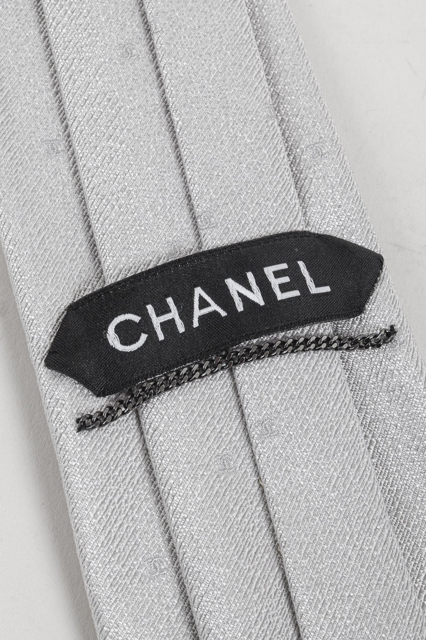 Chanel Chanel CC Monogram Embroidered Jacquard Silk Tie Size ONE SIZE - 4 Thumbnail