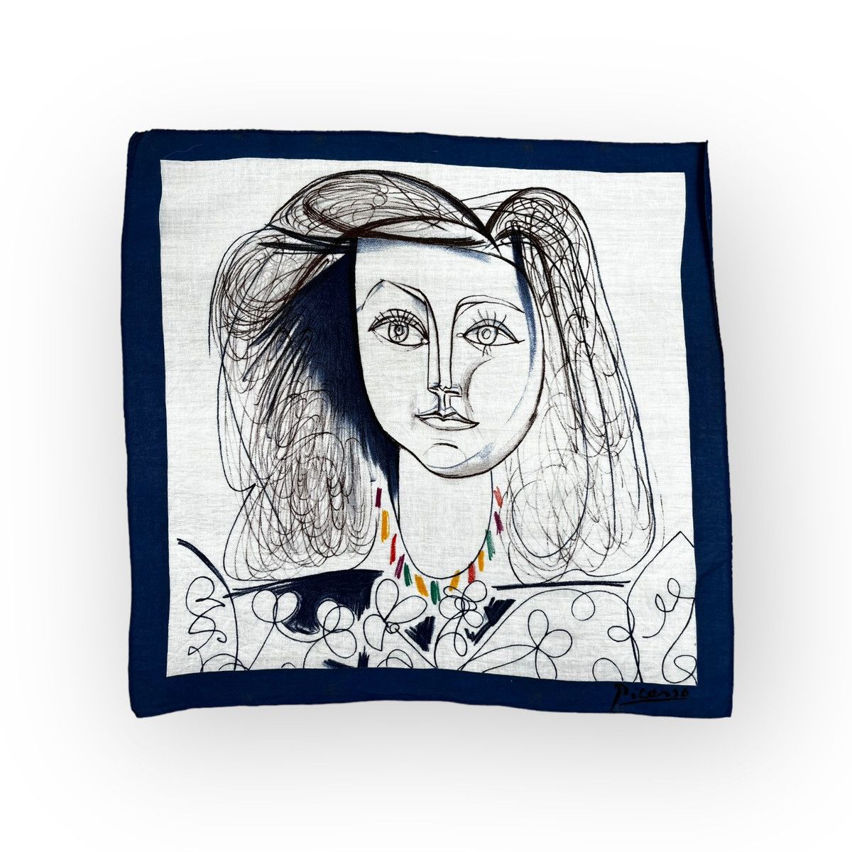 Vintage Picasso 90' Handkerchief Neckerchief Bandana Pocketsquare Size ONE SIZE - 1 Thumbnail