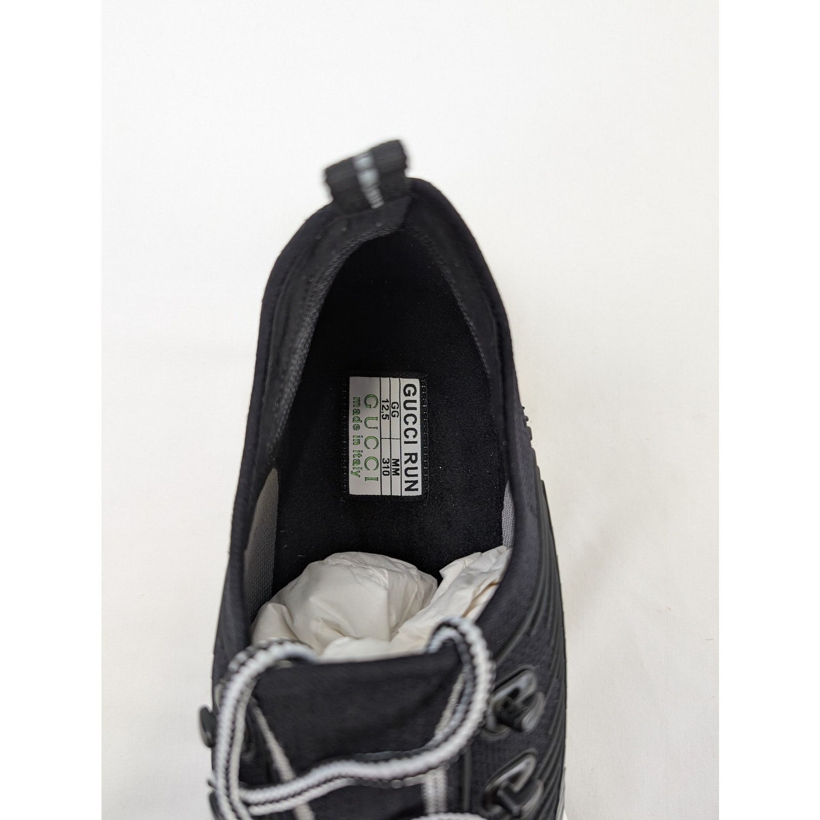 Gucci o1rshd1 Men's Run Sneakers in Black/White Size US 13 / EU 46 - 18 Thumbnail