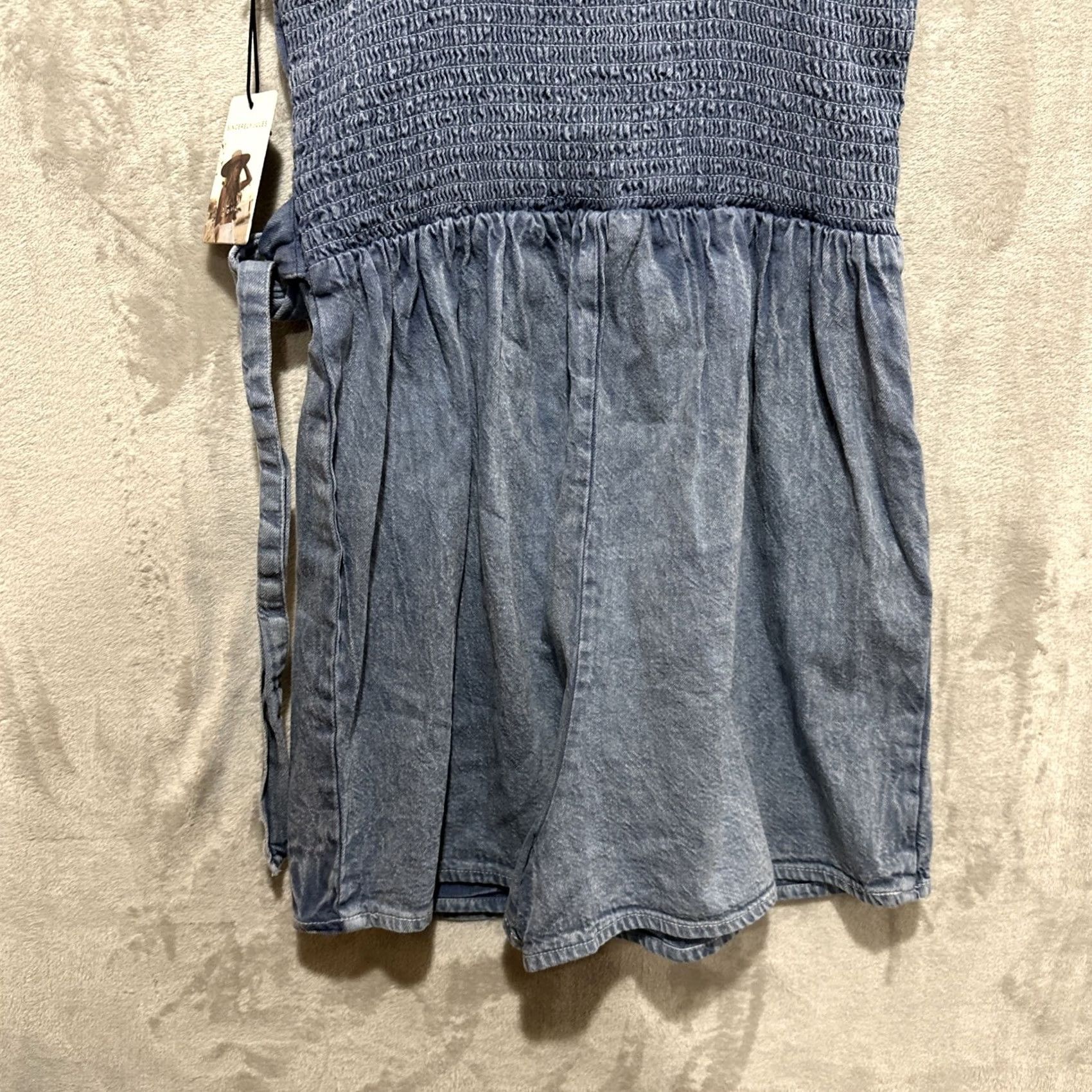 Vintage Sincerely Jules for Bandier Denim Romper Women S Blue Sleeveless NWT Size 28" / US 6 / IT 42 - 5 Thumbnail