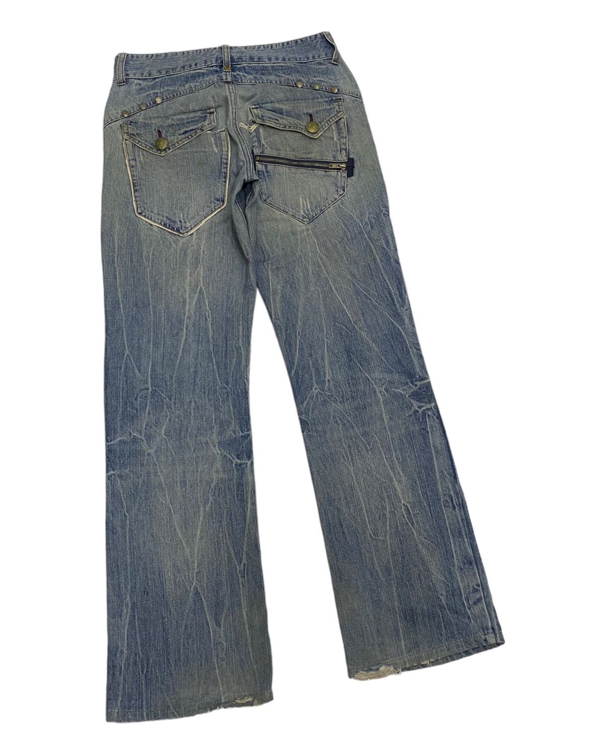 Hysteric Glamour FLARE JEANS🔥OILCAKE DISTRESSED DENIM FLARE DENIM JEANS Size US 29 - 6 Thumbnail