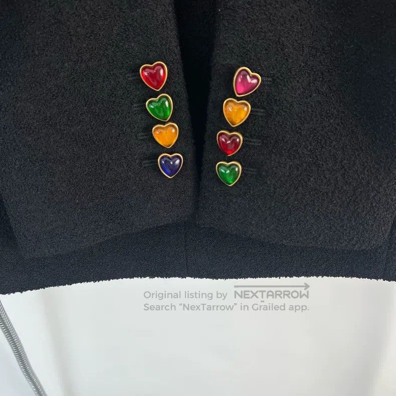 Saint Laurent Paris Saint Laurent Paris Black Velvet Jacket with Colored Heart Size S / US 4 / IT 40 - 5 Thumbnail