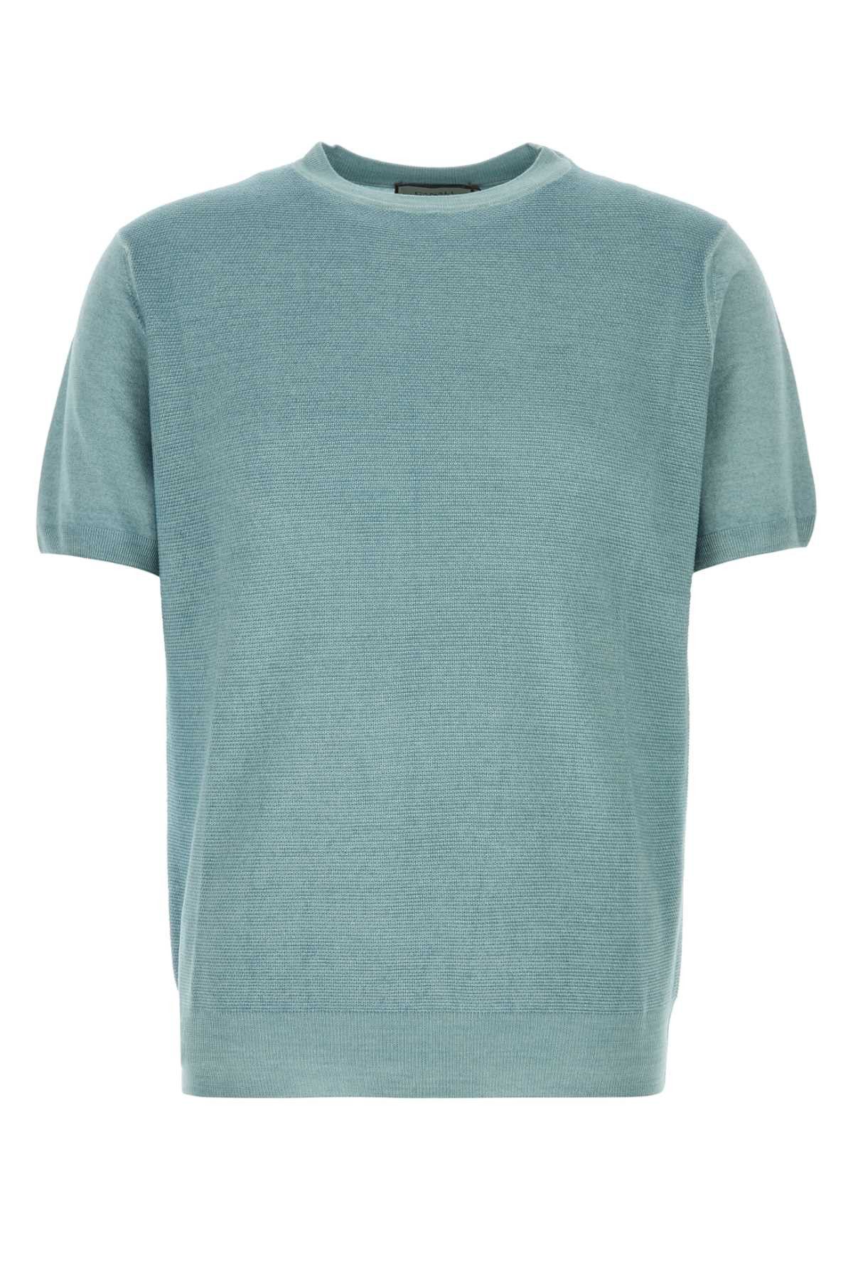 Canali Light Blue Knit T-Shirt Size US XXL / EU 58 / 5 - 1 Thumbnail