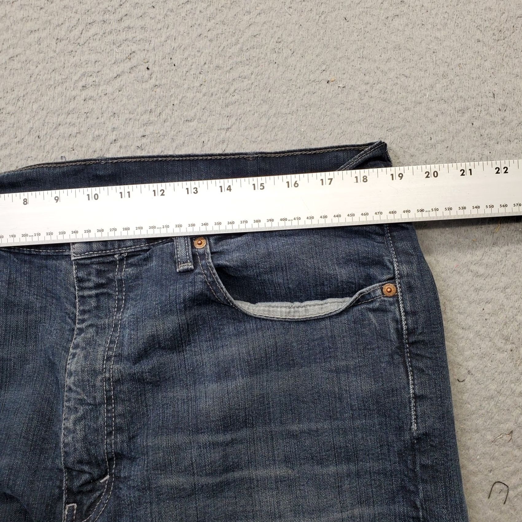 Levi's Levi's 505 Straight Jeans Men's 38x30 Blue Denim Stretch Regular Fit Whiskered Jeans Mens 38 Blue Denim Stretch Size US 38 / EU 54 - 3 Thumbnail