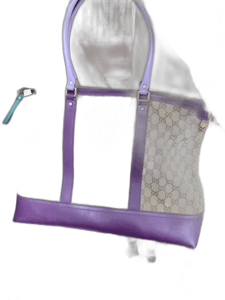 Gucci Classic Tote Bag With Purple Straps, Men's