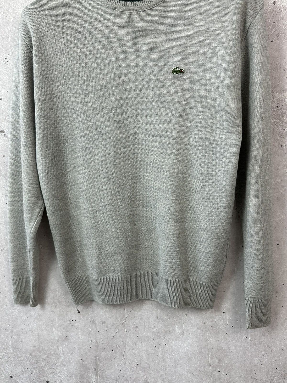 Lacoste Lacoste 90s Vintage Wool Knit Grey Crew Neck Sweater Size US M / EU 48-50 / 2 - 3 Thumbnail