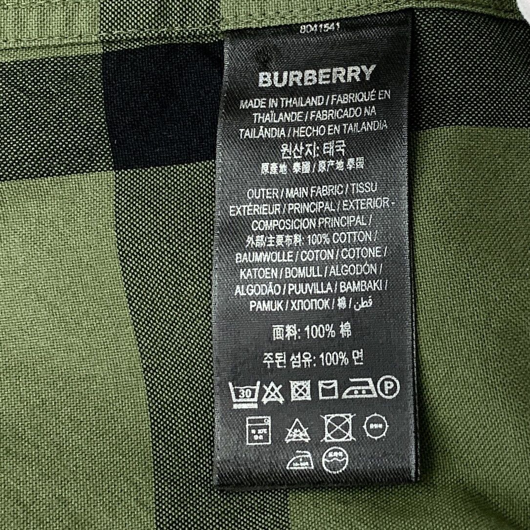 Burberry Burberry Dark Green Check Cotton Short Sleeve Shirt K26WX Size US S / EU 44-46 / 1 - 6 Thumbnail