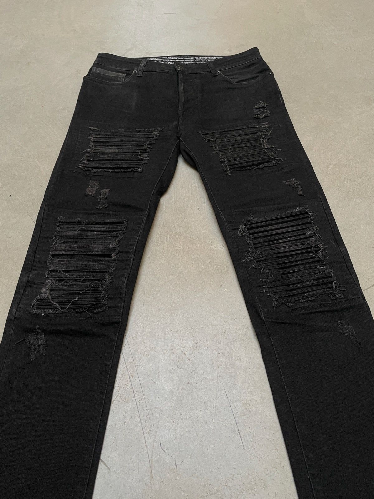 Marcelo Burlon Marcelo Burlon Distressed Black Denim Jeans 30 Italy Size US 30 / EU 46 - 5 Thumbnail