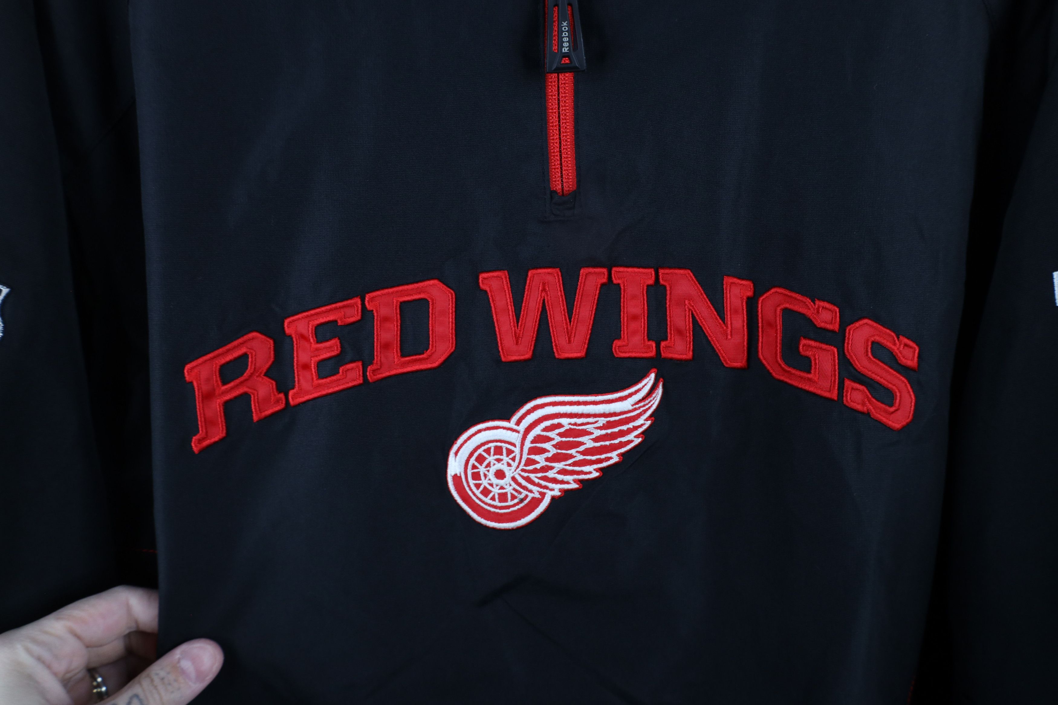Reebok × Vintage Vintage Reebok Detroit Red Wings Hockey Half Zip Jacket Size US L / EU 52-54 / 3 - 5 Thumbnail