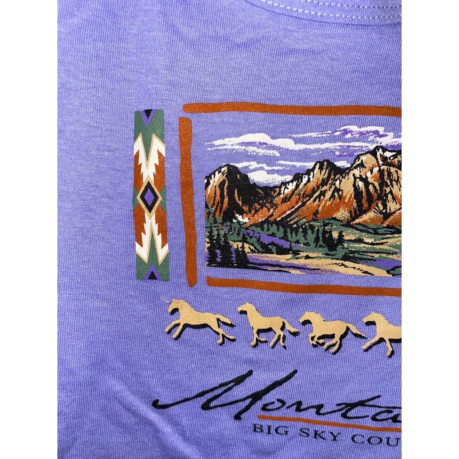 Anvil Womens Montana Big Sky Country Shirt Horse Nature Top Tee Size M / US 6-8 / IT 42-44 - 3 Thumbnail