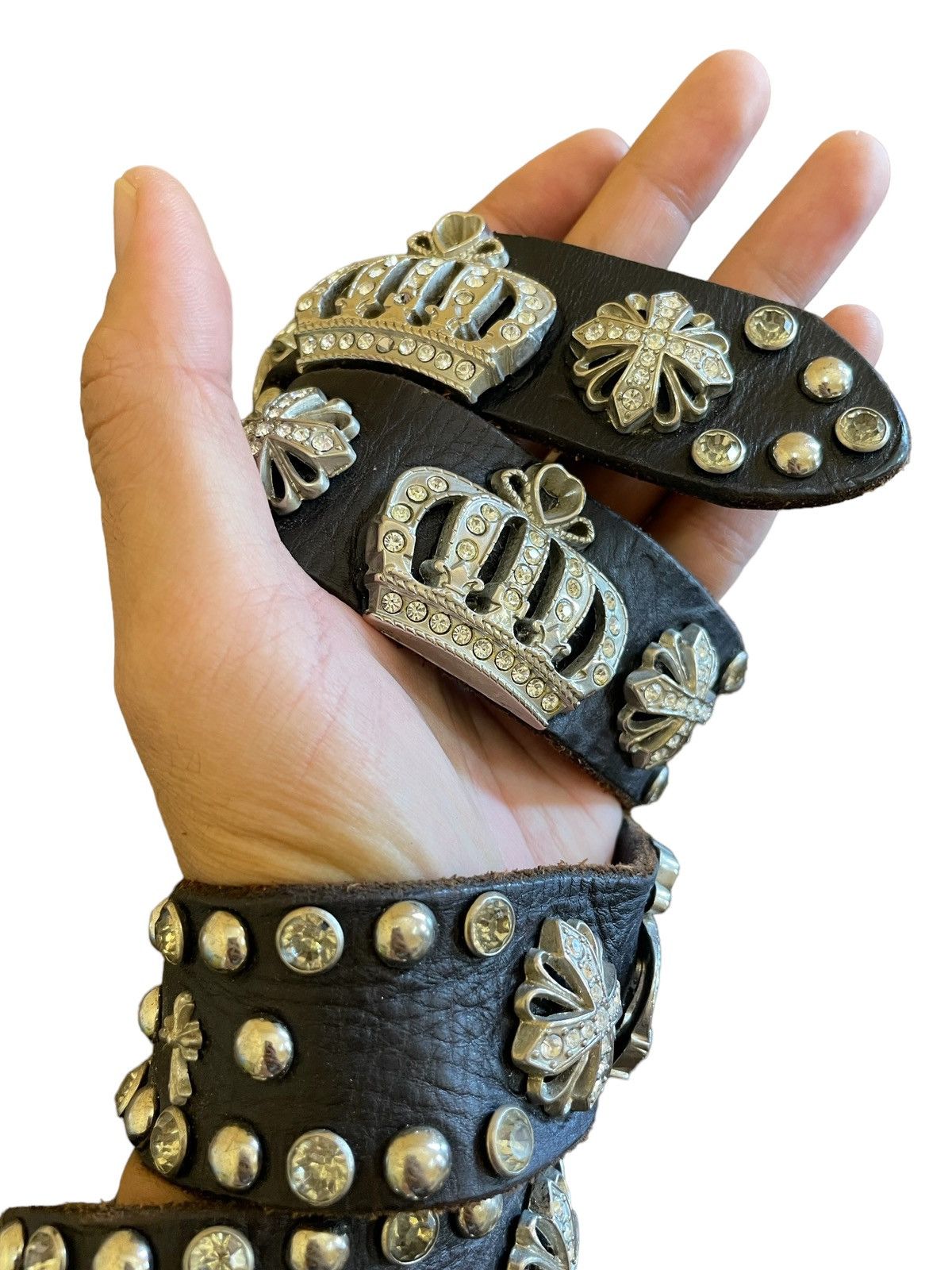 Hysteric Glamour × Japanese Brand Vintage Beach Sound Japan Cemetery Cross StudLeather Belt Size ONE SIZE - 4 Thumbnail