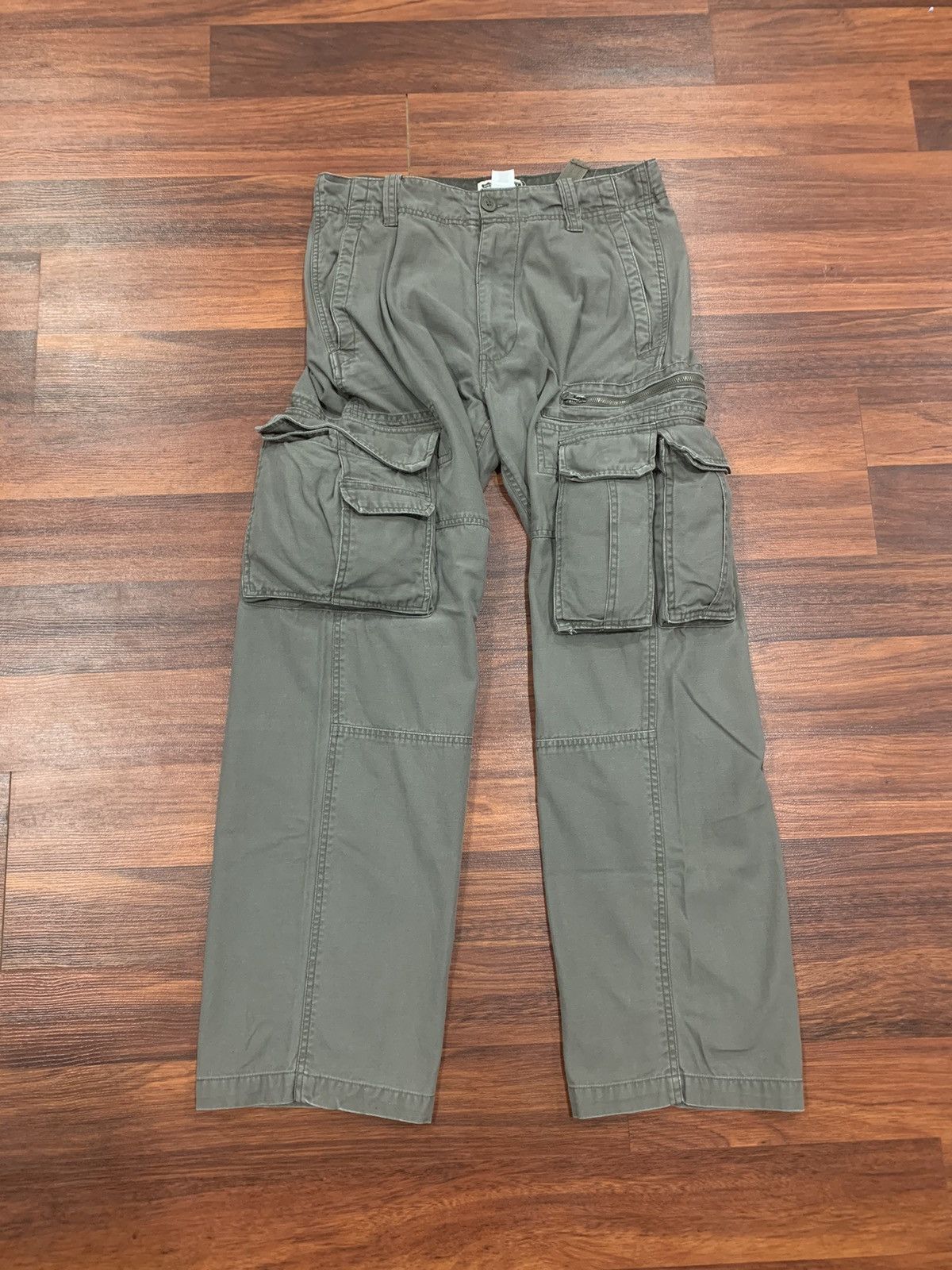 image of Archival Clothing x If Six Was Nine Route 66 Baggy Cargo Pants in Grey, Men's (Size 32)