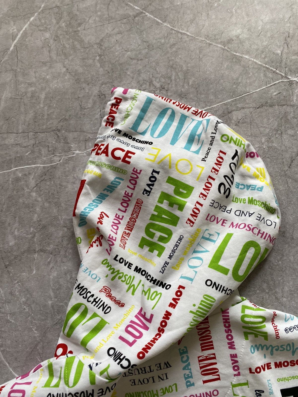 Love Moschino × Moschino Rare Love Moschino “Love and Peace” Multi Logo White Hoodie Size M / US 6-8 / IT 42-44 - 23 Thumbnail