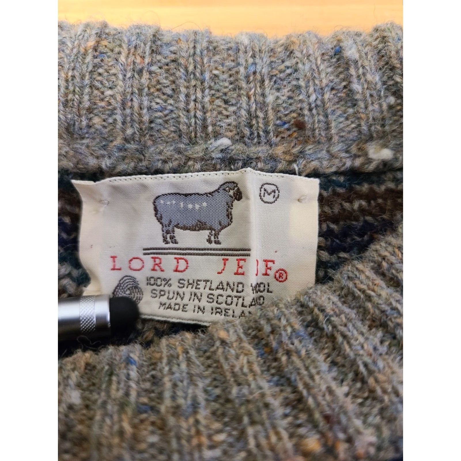 Vintage VINTAGE Lord Jeff Sweater 100% Shetland Wool Abstract Pattern Crew Neck Long Sleeve Brown M Mens Pullover Knit Classic Fall Winter Size US M / EU 48-50 / 2 - 6 Thumbnail