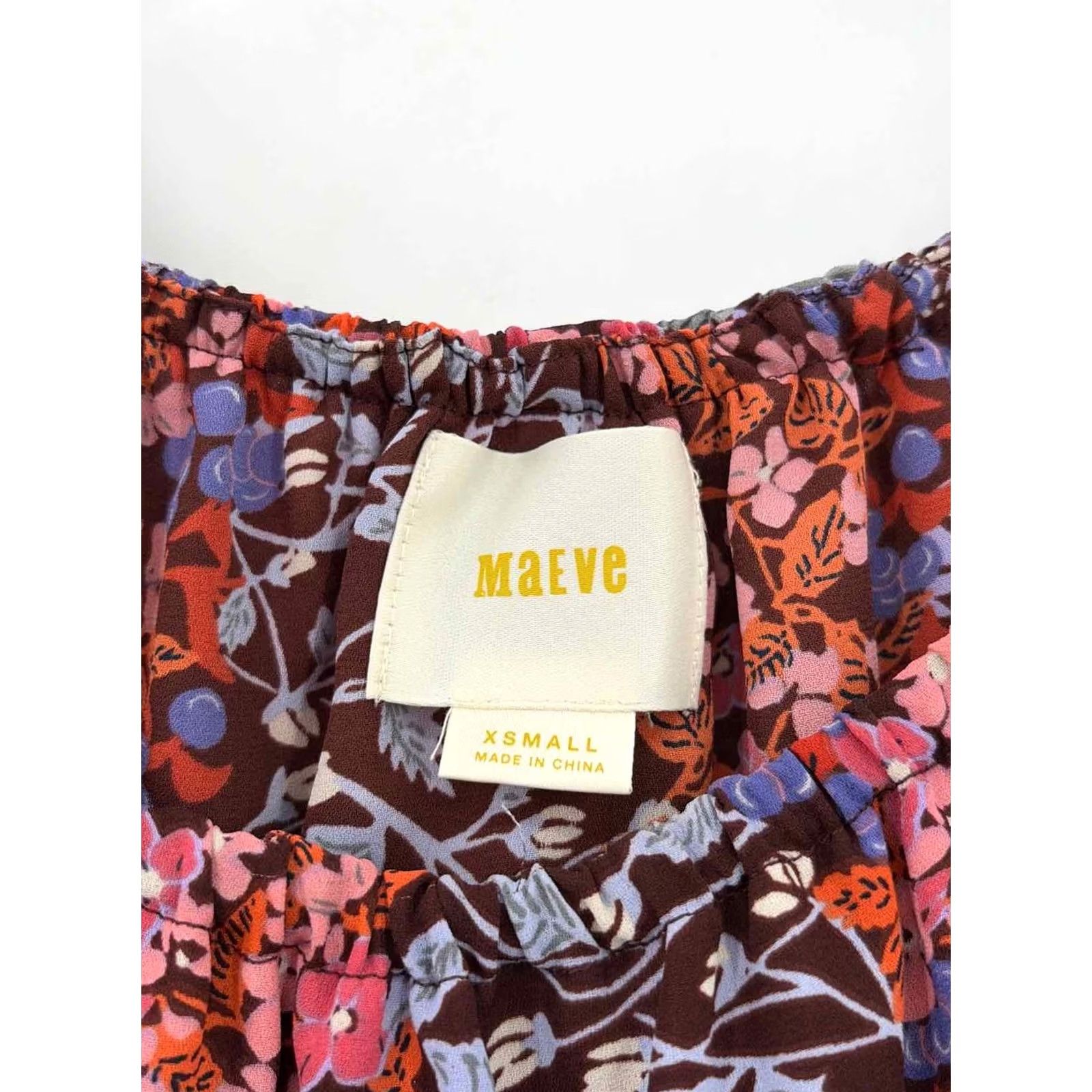 Vintage Maeve Blouse Size XS Floral Brown Pre-Owned Size XS / US 0-2 / IT 36-38 - 3 Thumbnail