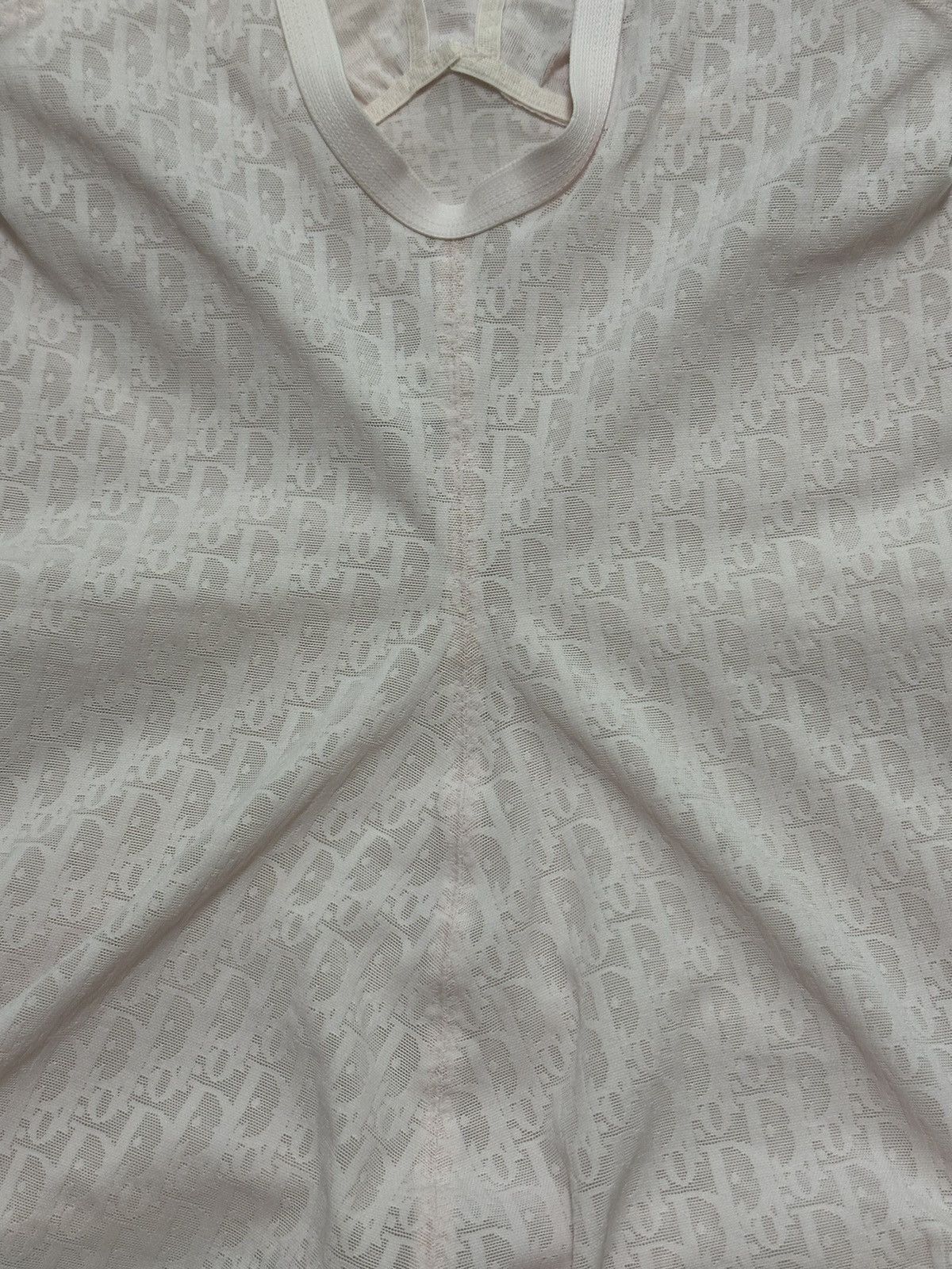Dior CHRISTIAN DIOR "DIOR" Logo Trotter Sheer Bodysuit Size M / US 6-8 / IT 42-44 - 4 Thumbnail