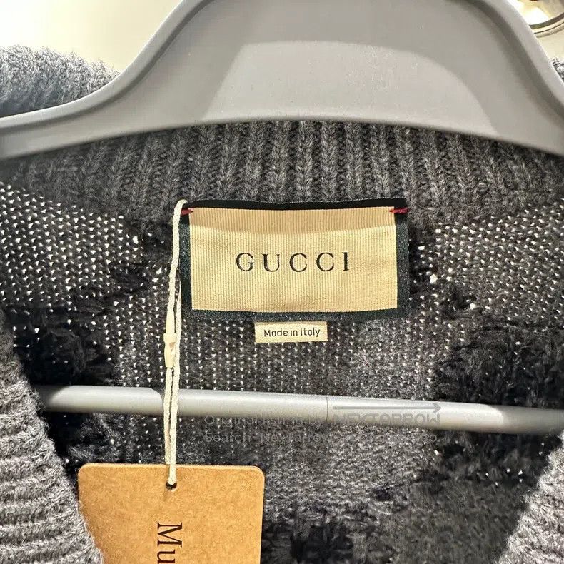 Gucci Gucci Gray logo wool cardigan coat Size L / US 10 / IT 46 - 3 Thumbnail